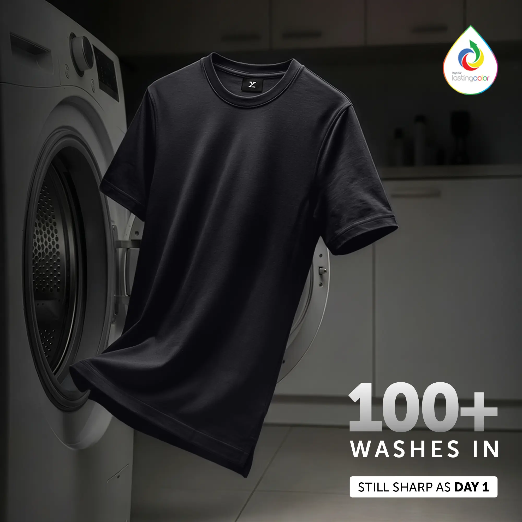 Iconique Supima Cotton T-shirt Pitch Black - Image 3