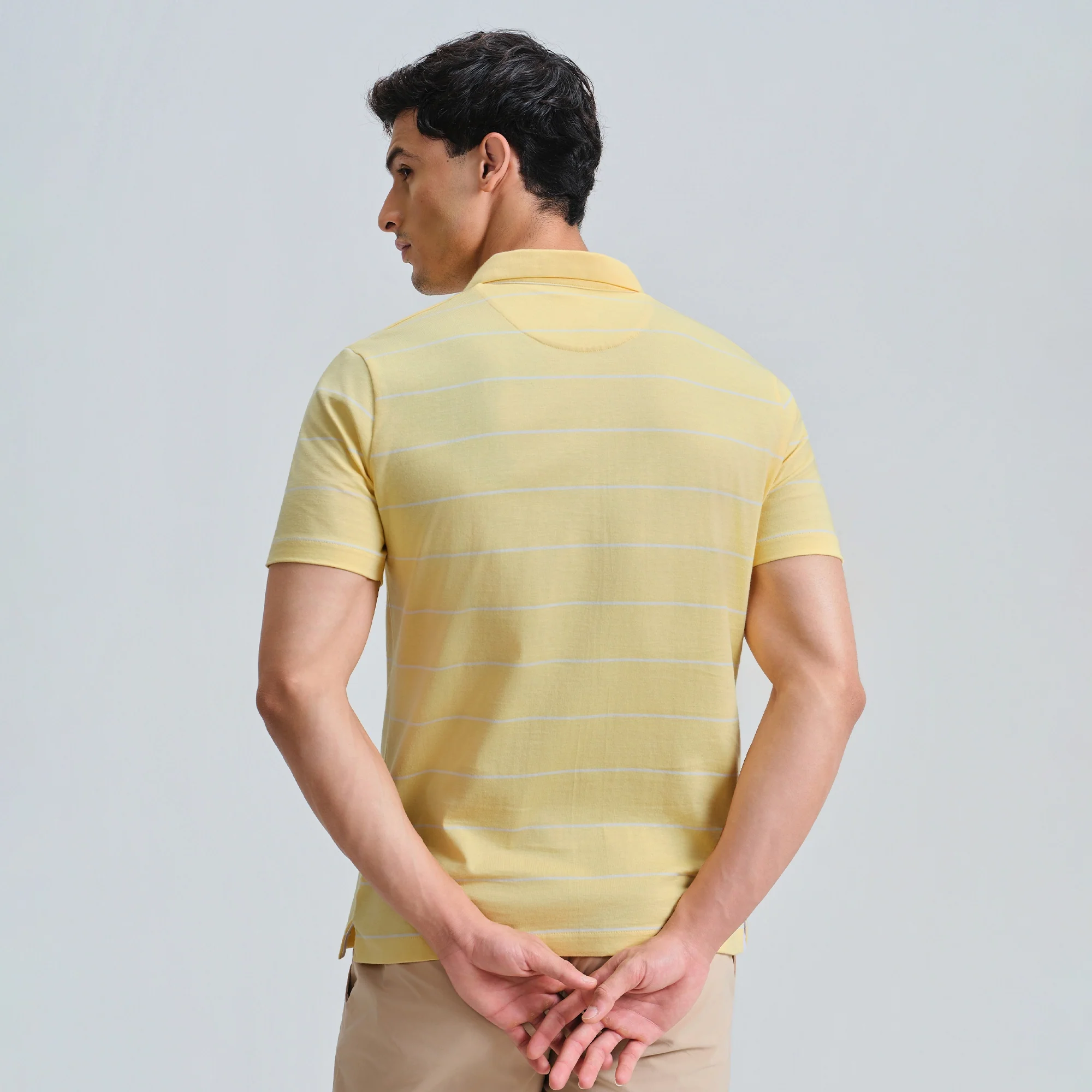 Linea Cotton Polo T-shirt - Butter Yellow - Image 6