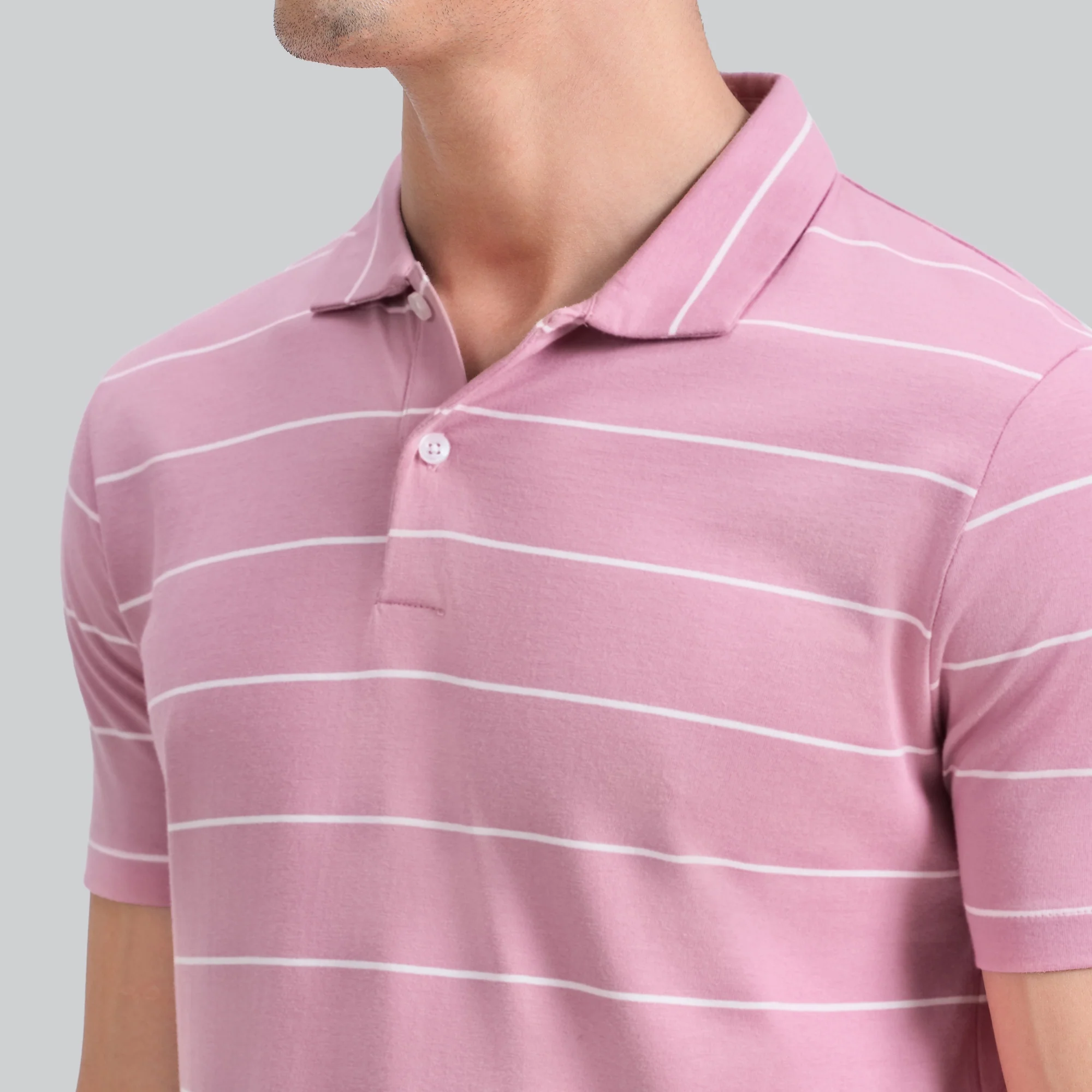 Linea Cotton Polo T-shirt - Dusty Pink - Image 5
