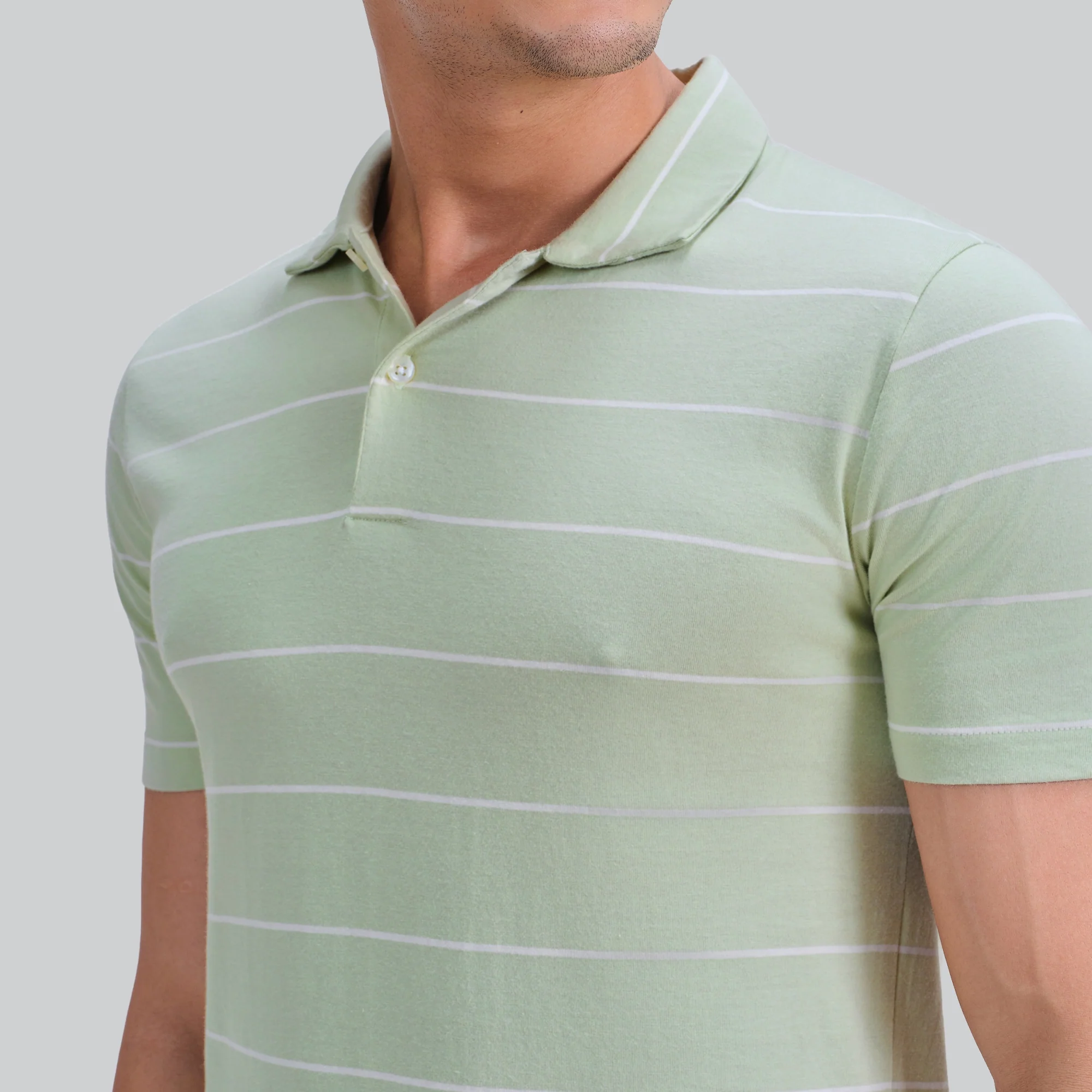 Linea Cotton Polo T-shirt - Pistachio Green - Image 5
