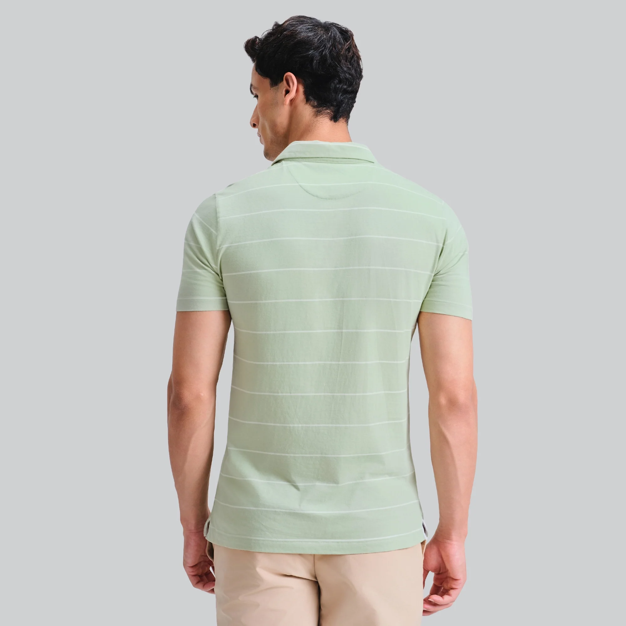 Linea Cotton Polo T-shirt - Pistachio Green - Image 6