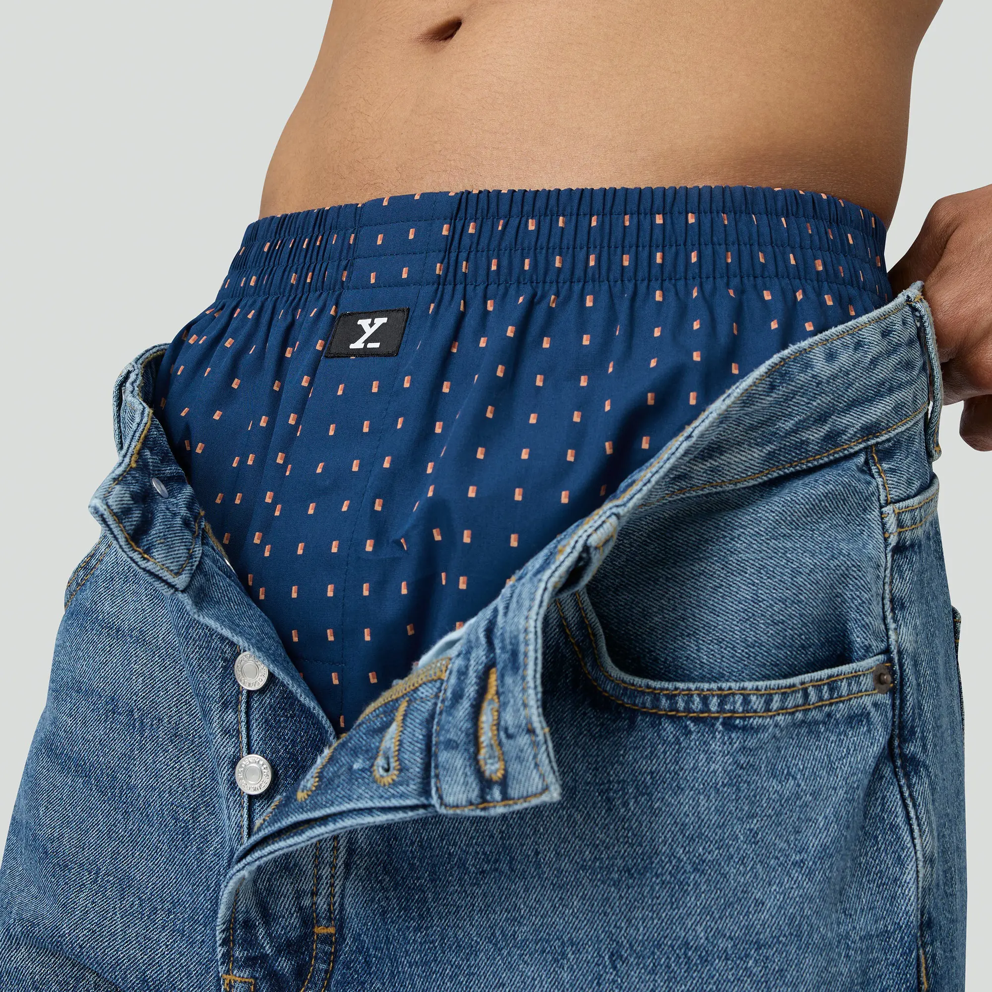 Astor Lounge Inner Boxers Blocks Blue - Image 5