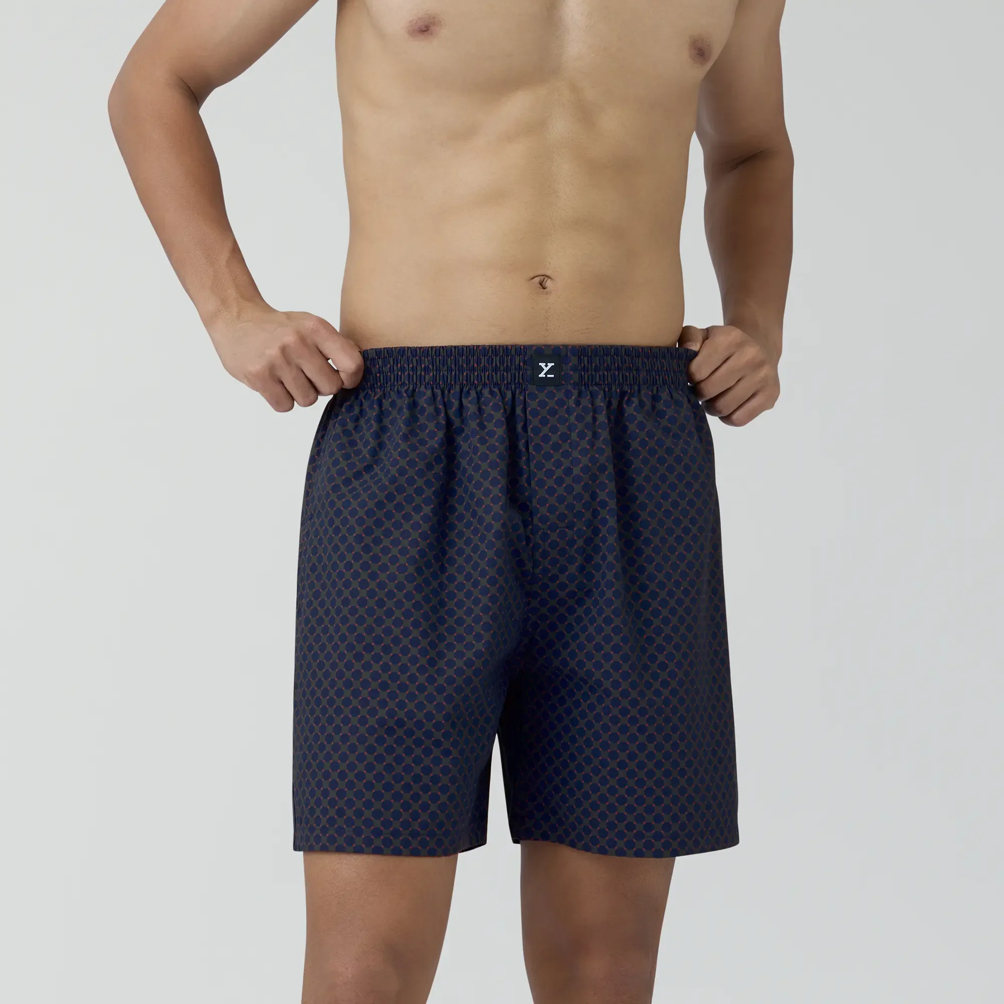 Astor Combed Cotton Boxer Shorts Blue Circle - Image 4