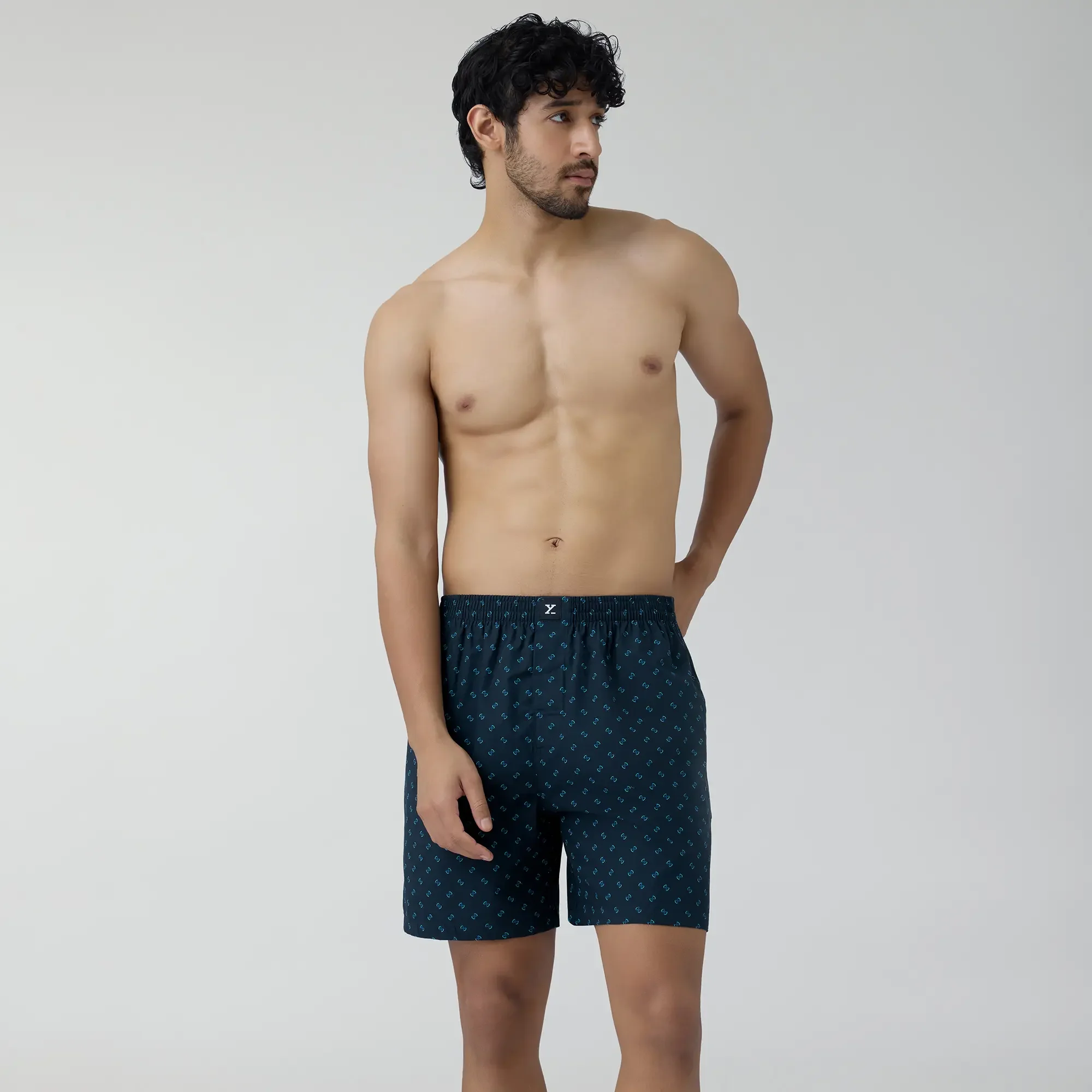 Astor Combed Cotton Boxer Shorts Infinity Blue - Image 3