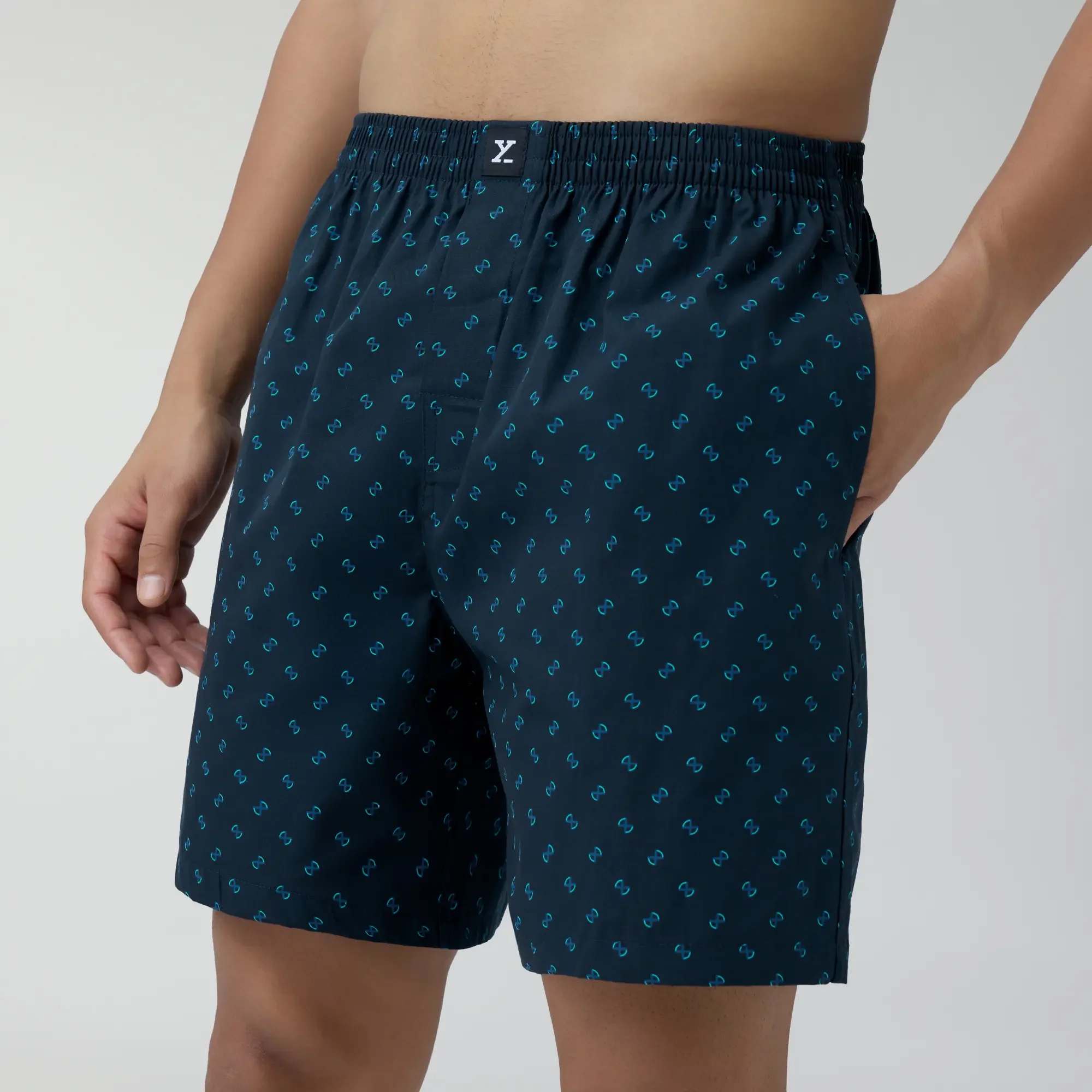 Astor Combed Cotton Boxer Shorts Infinity Blue - Image 6
