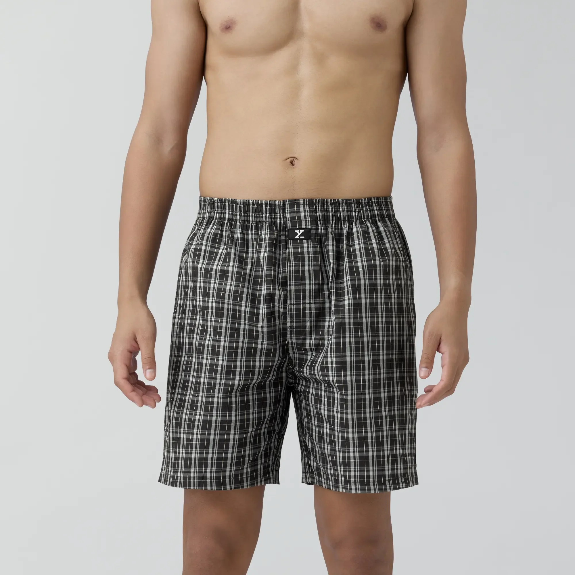 Checkmate Combed Cotton Boxer Shorts Crypto Black - Image 4