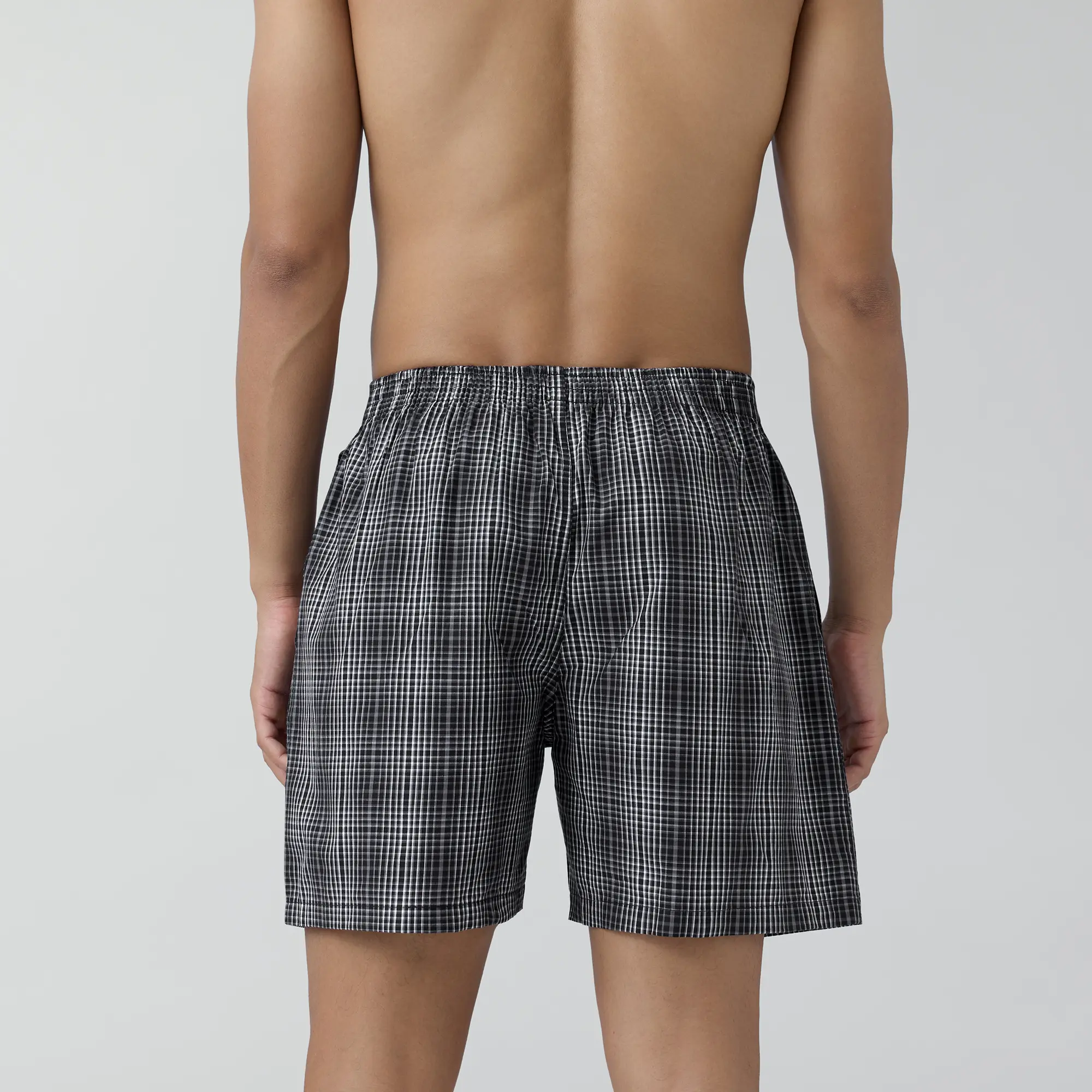 Checkmate Combed Cotton Boxer Shorts Smoke Grey - Image 4