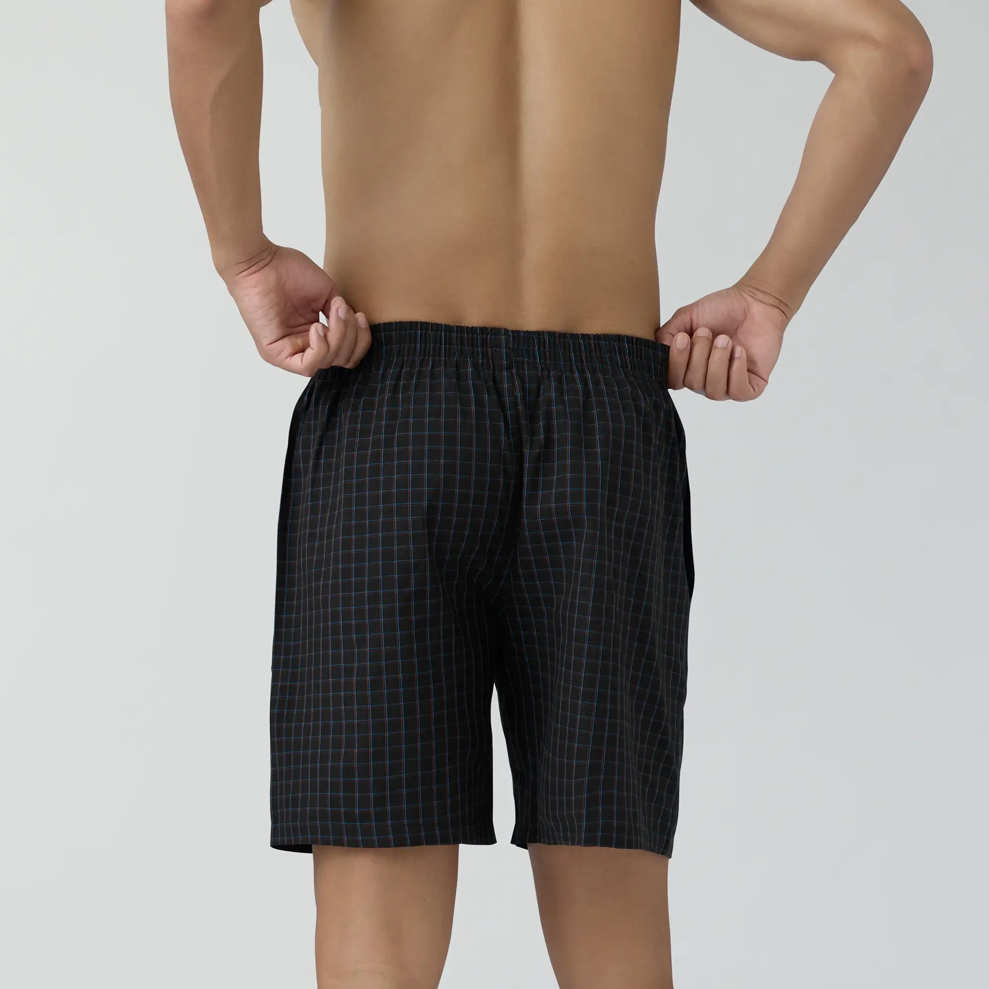 Checkmate Combed Cotton Boxer Shorts Charcoal Black - Image 4