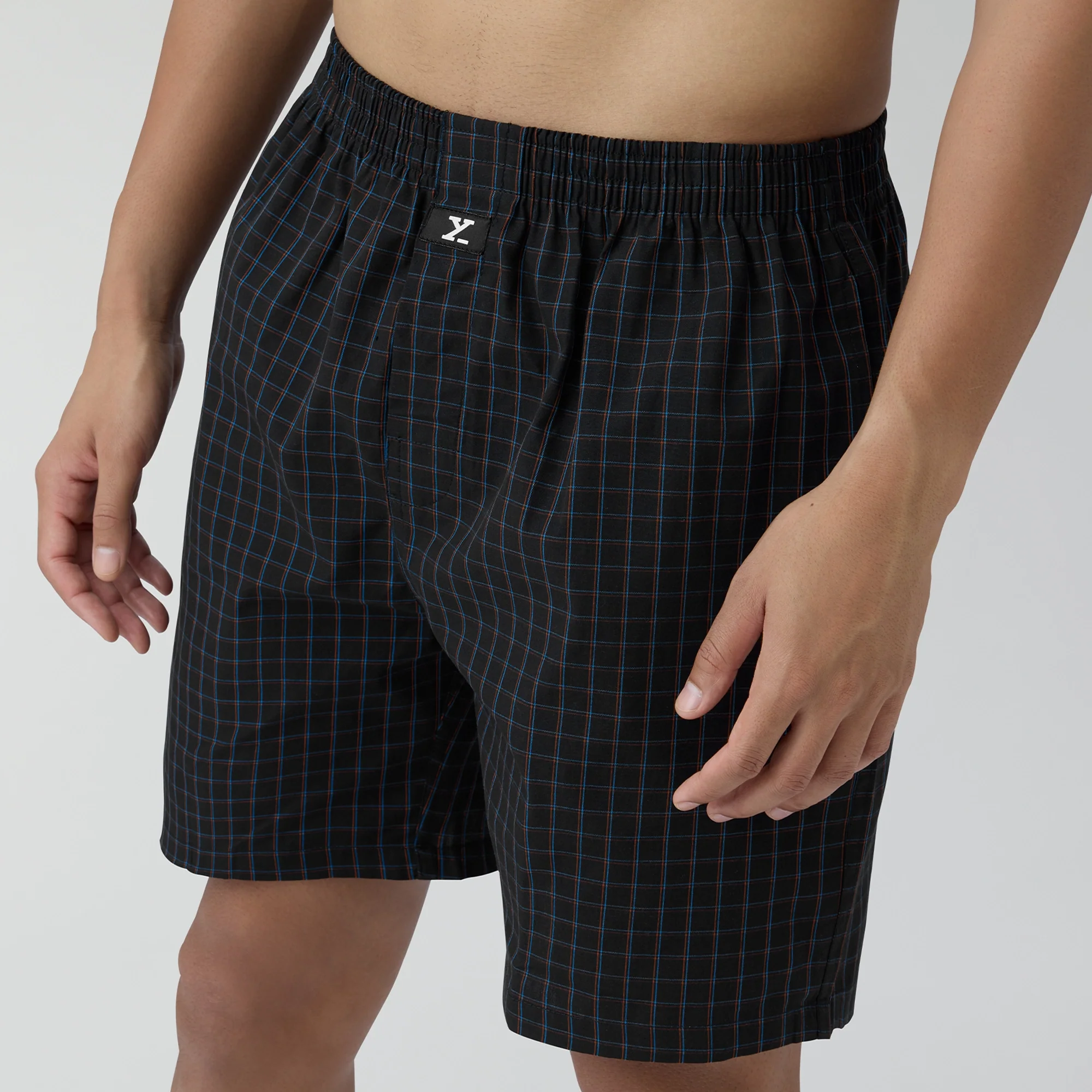 Checkmate Combed Cotton Boxer Shorts Charcoal Black - Image 6
