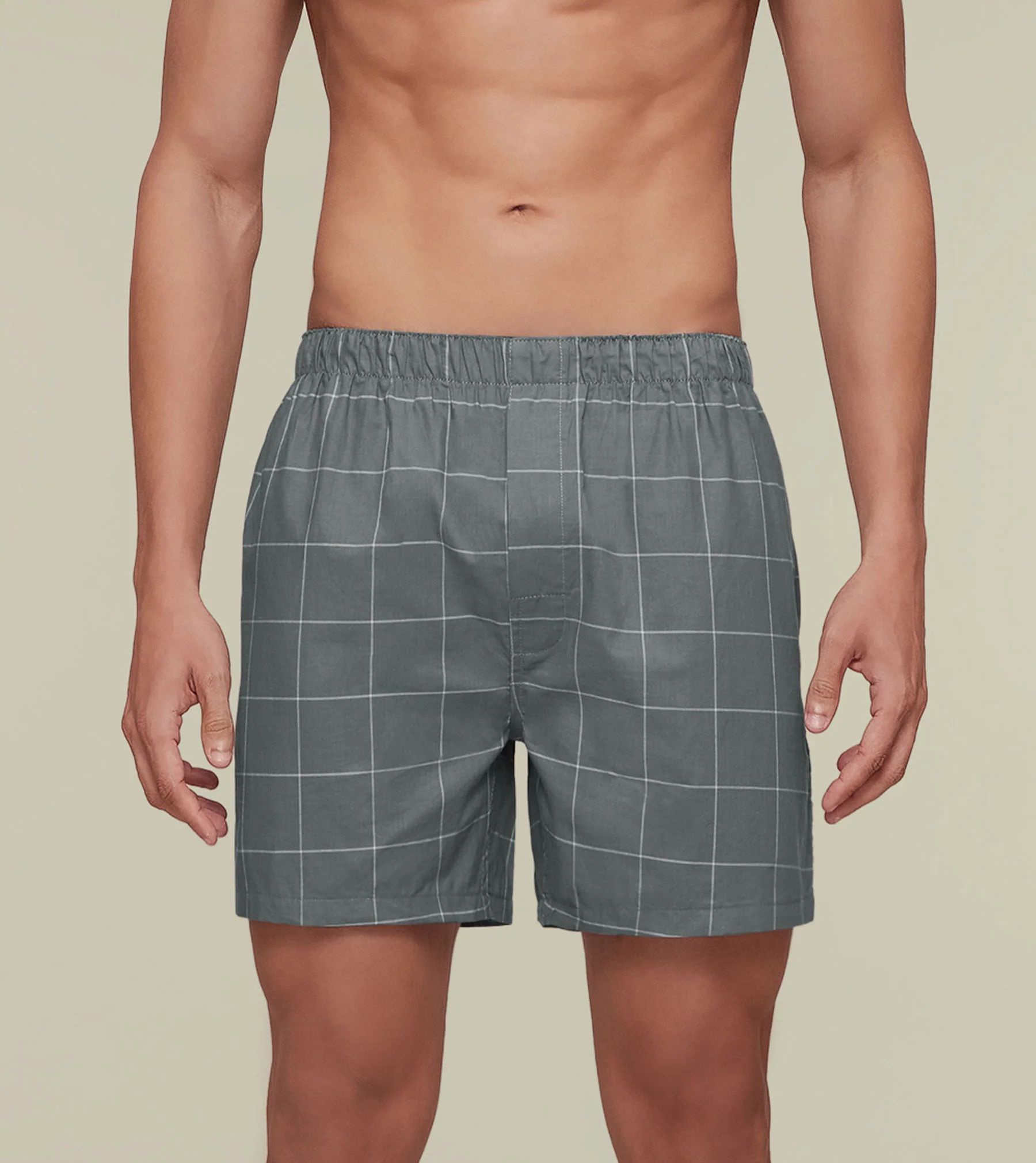 Checkmate Combed Cotton Boxers Frosty Grey