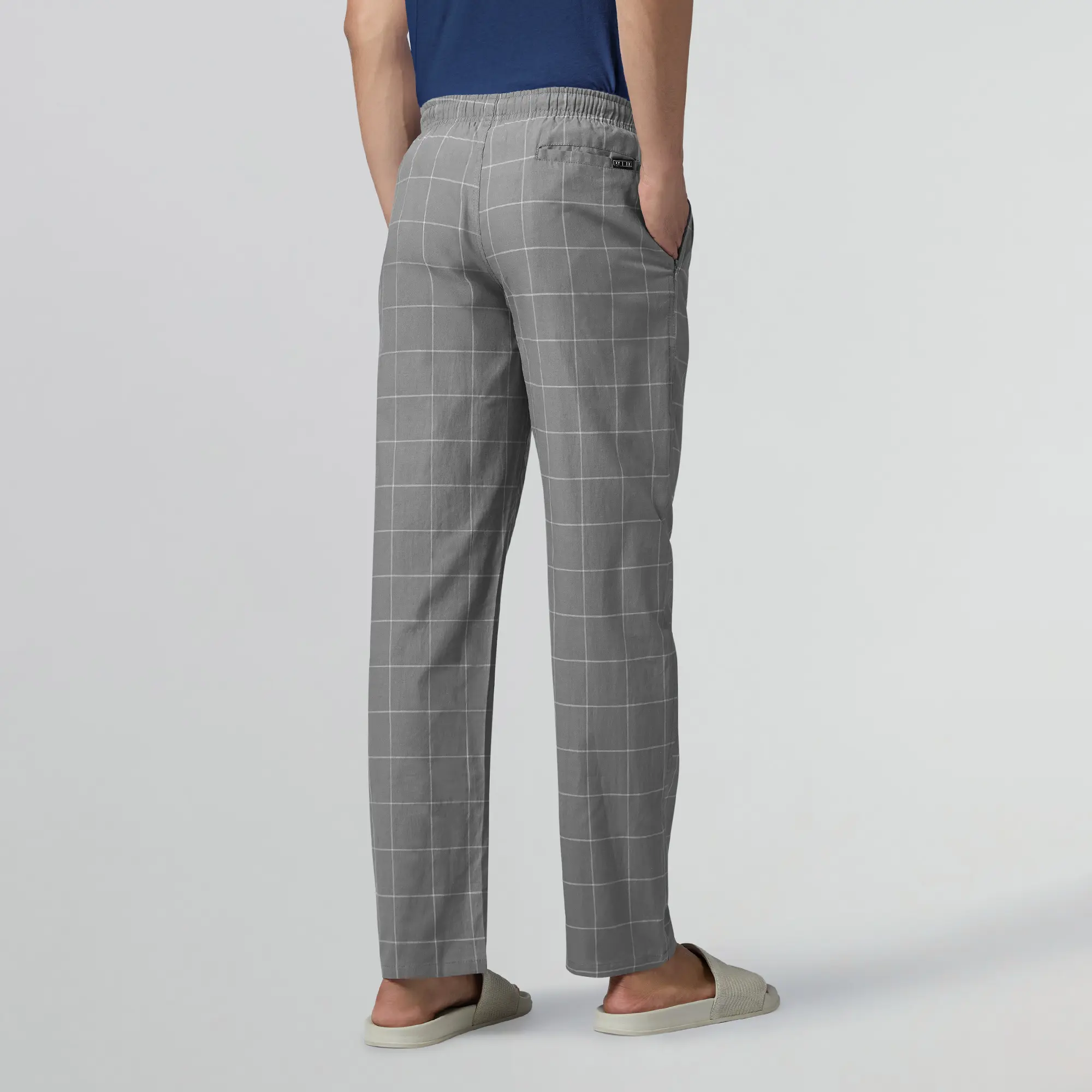Checkmate Combed Cotton Pyjamas Steel Grey - Image 5