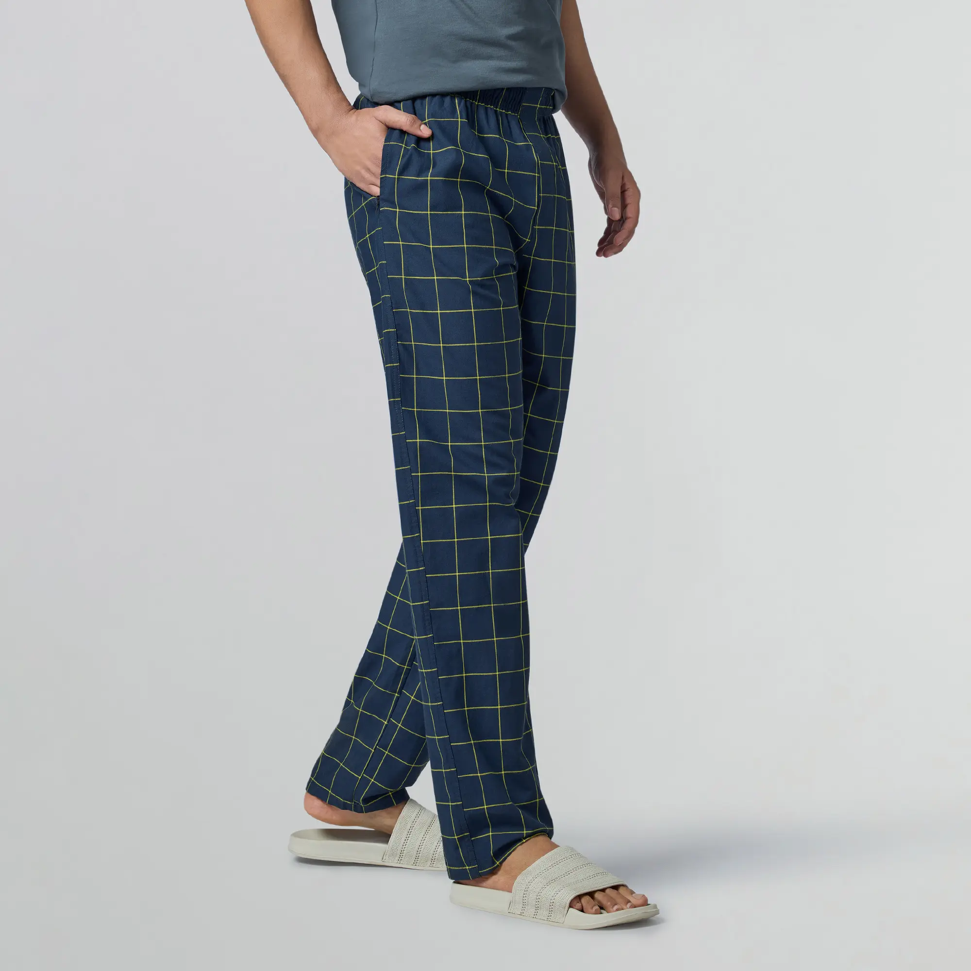 Checkmate Combed Cotton Pyjamas Lemon Burst - Image 3