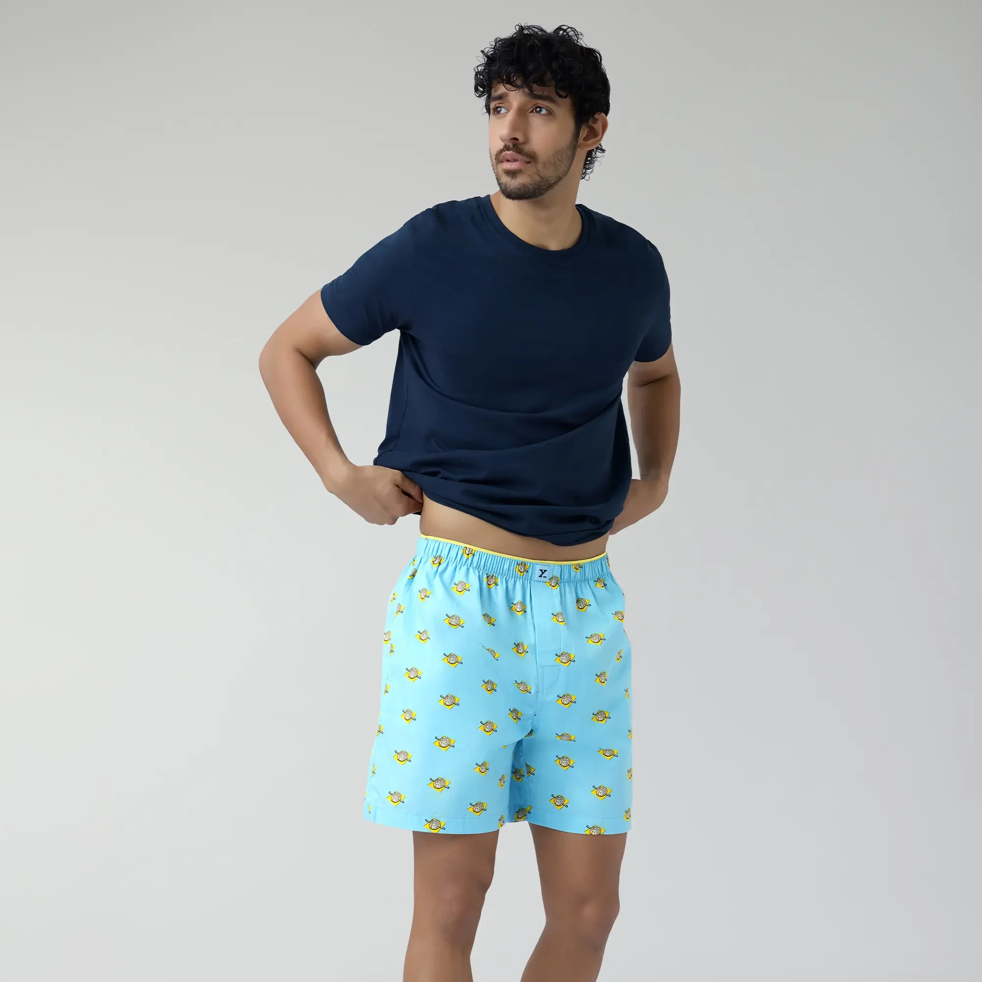 Renew Combed Cotton Boxer Shorts Blue Sky - Image 3