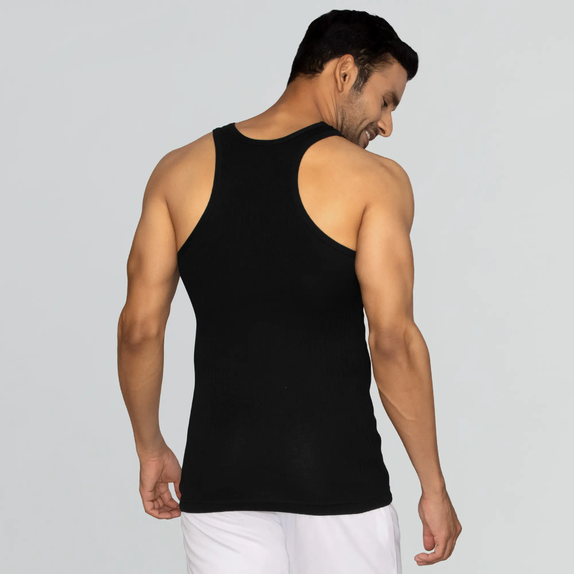 Nova Round Neck Racer Back Vest Black Knight - Image 4