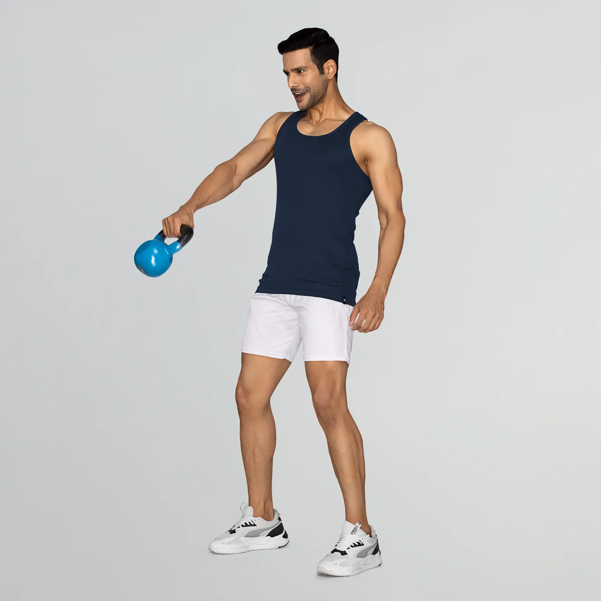 Nova Round Neck Racer Back Vest Midnight Blue - Image 5