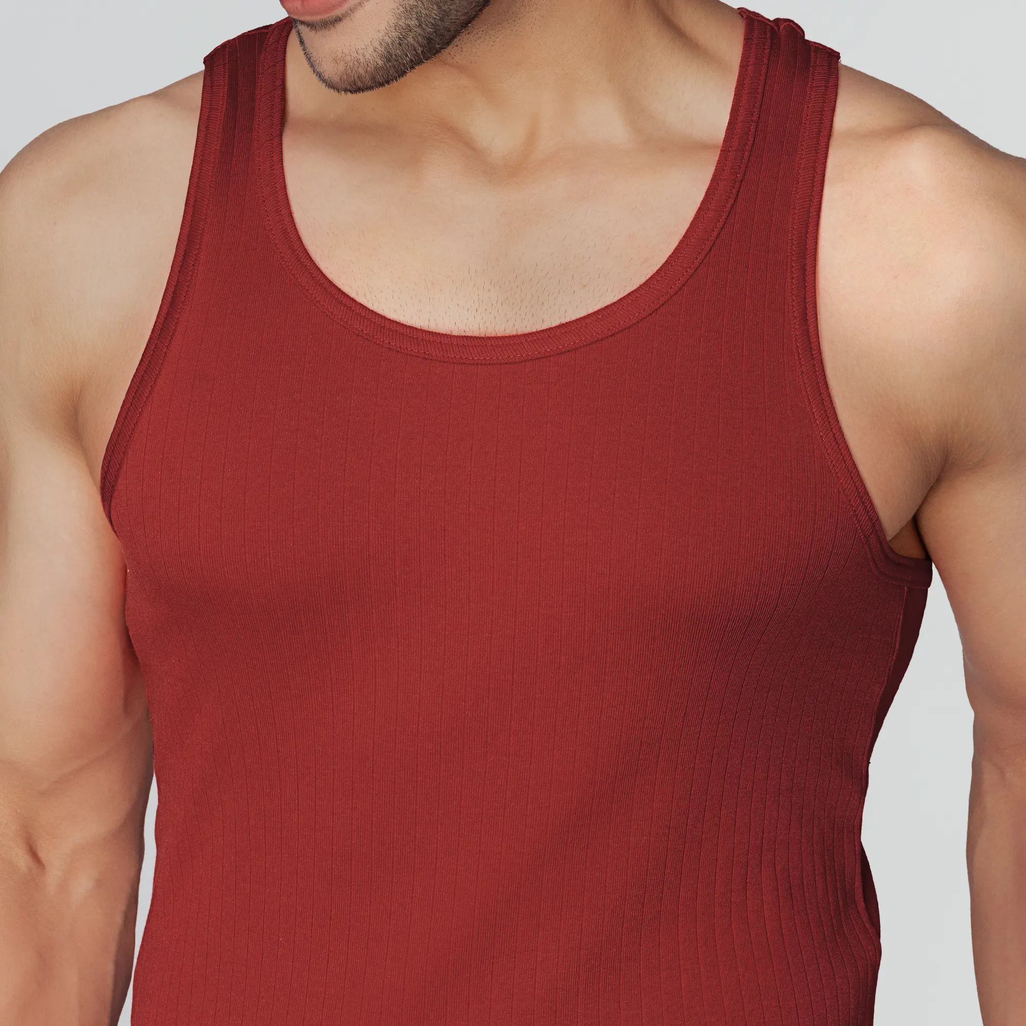 Nova Round Neck Racer Back Vest Rio Red - Image 6