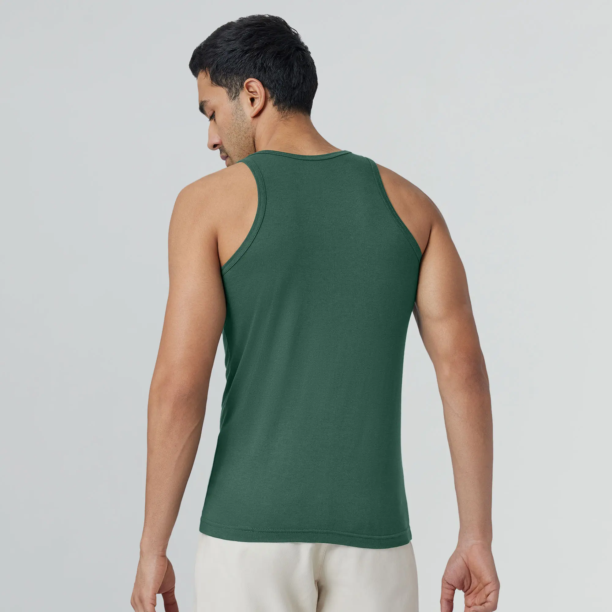 Ace Modal-Cotton Vest Forest Green - Image 6