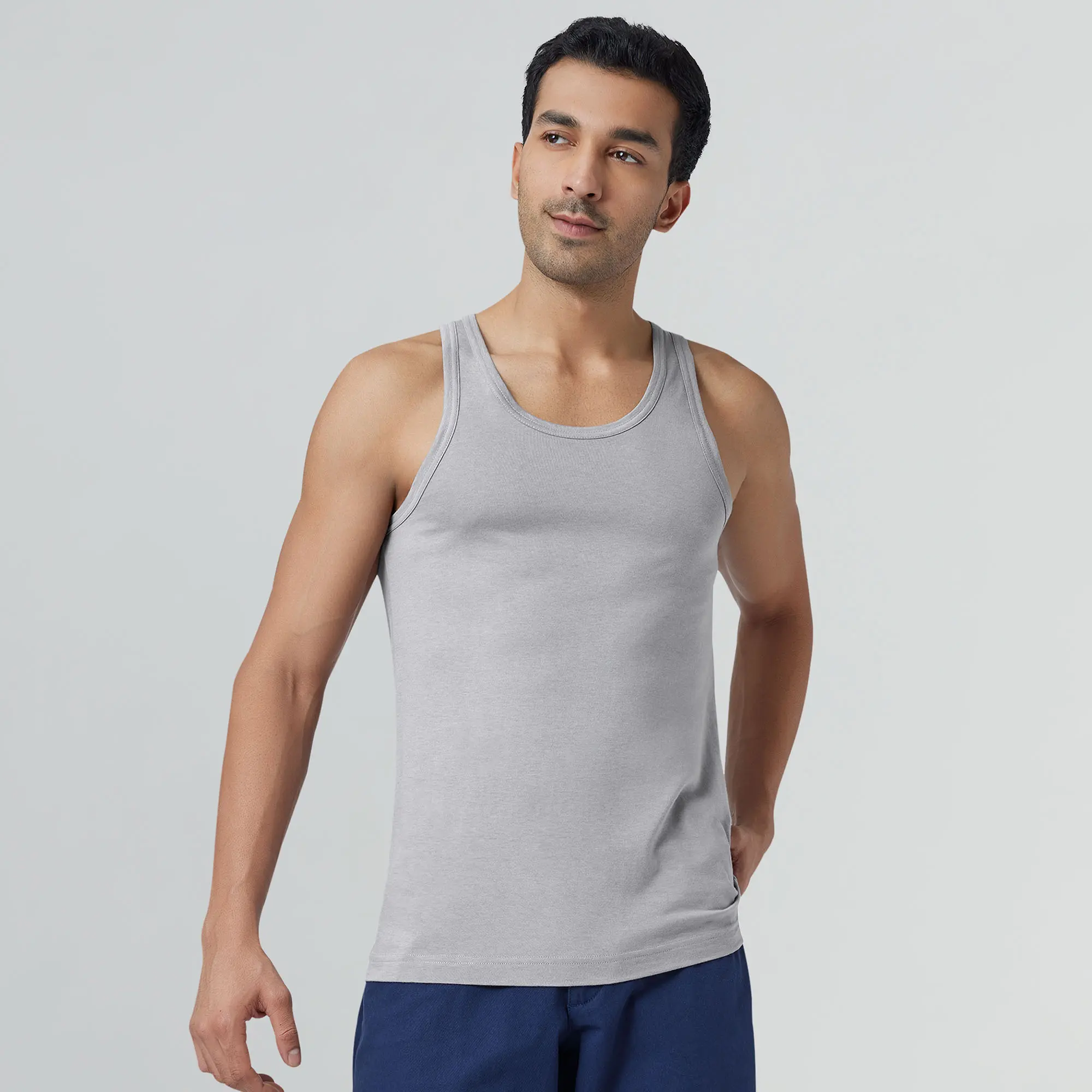 Ace Modal-Cotton Vest Frost Grey