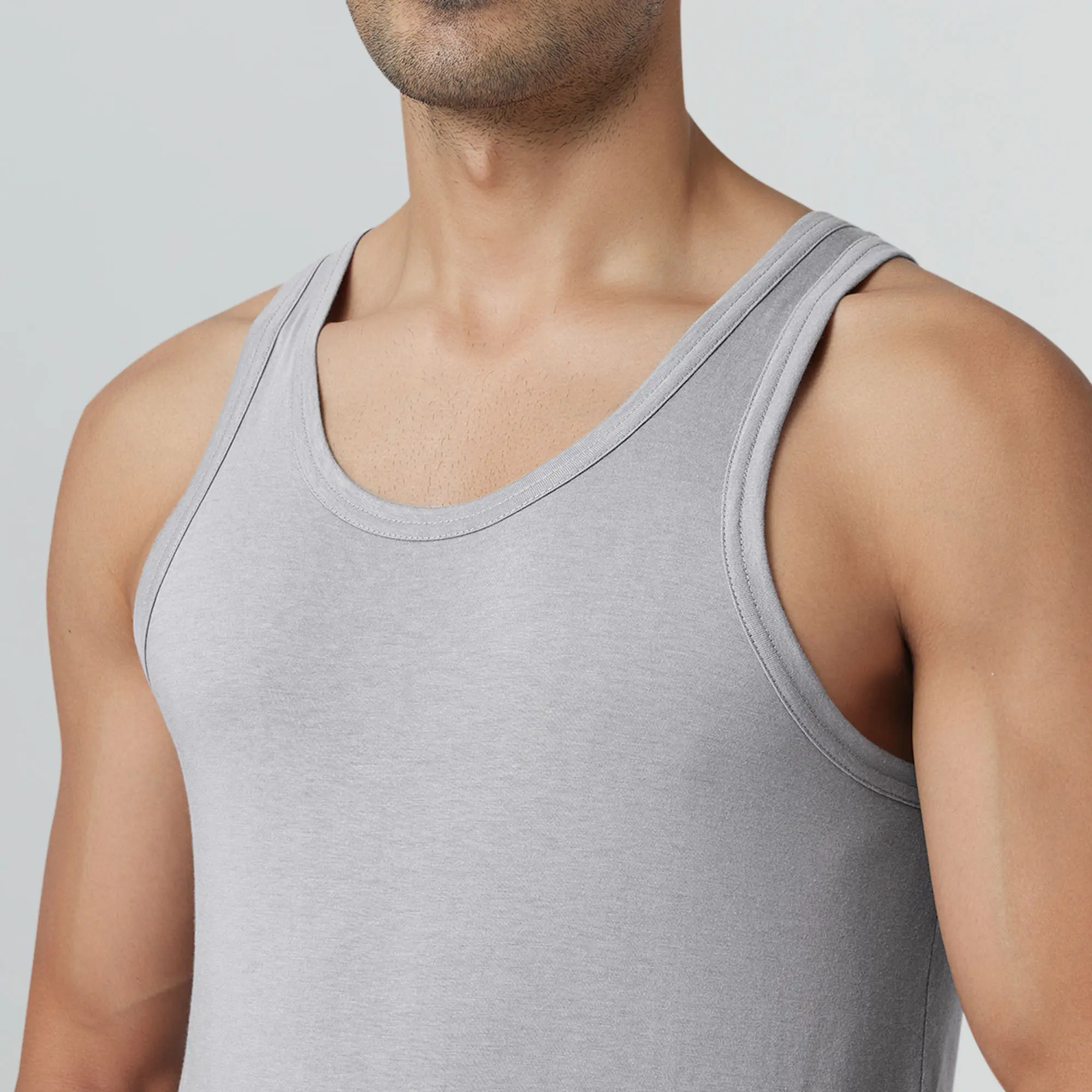 Ace Modal-Cotton Vest Frost Grey - Image 3