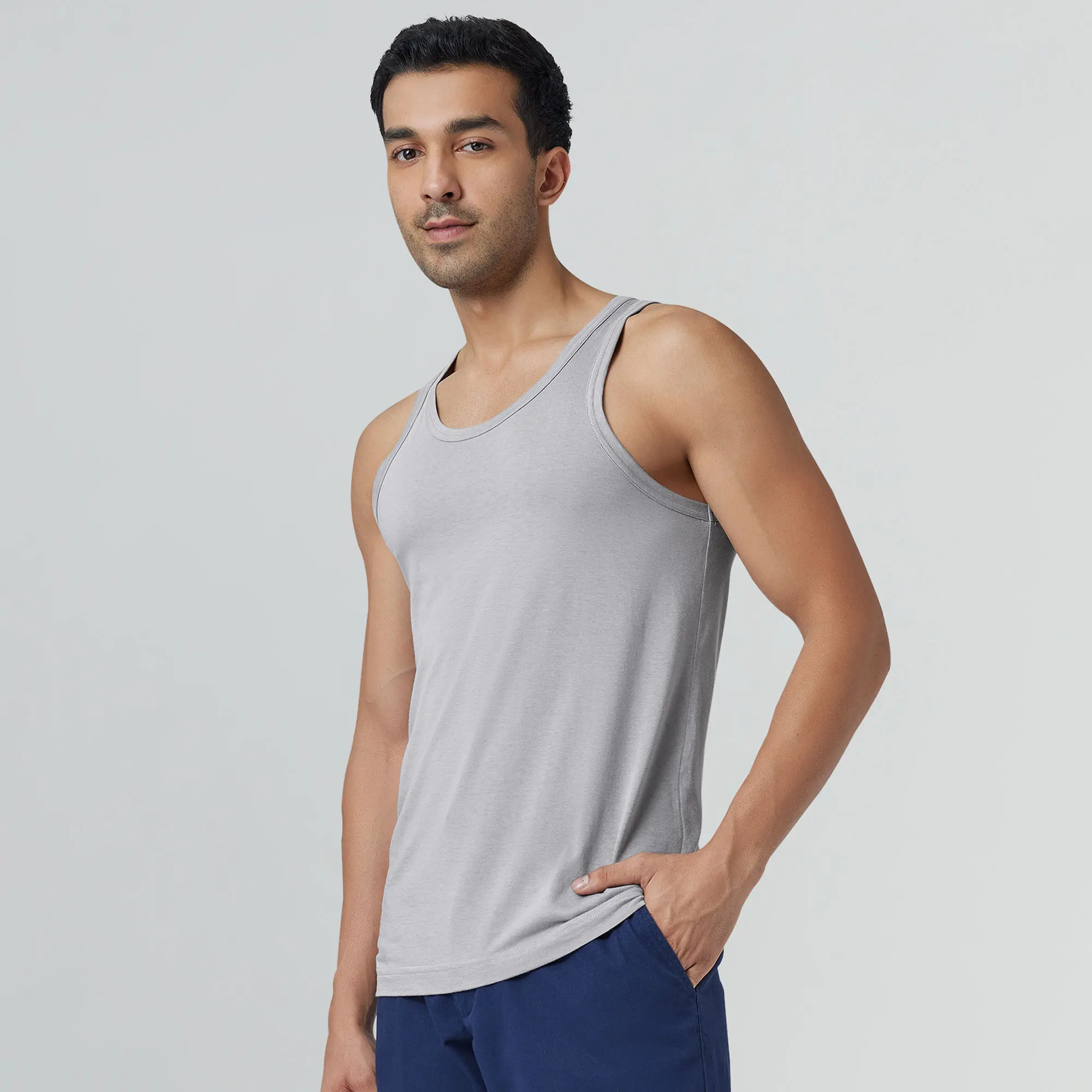 Ace Modal-Cotton Vest Frost Grey - Image 5