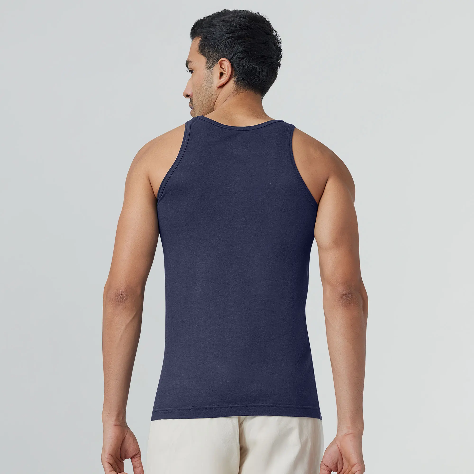 Ace Modal-Cotton Vest Midnight Blue - Image 3