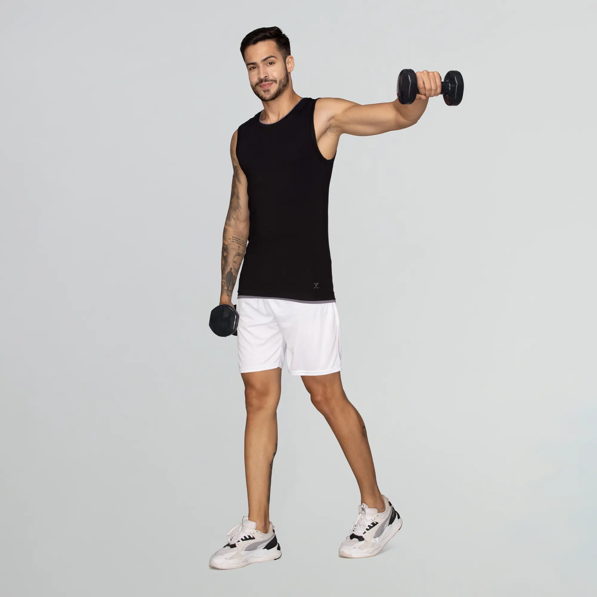 Activo Combed Cotton Gym Vest Black Knight - Image 4