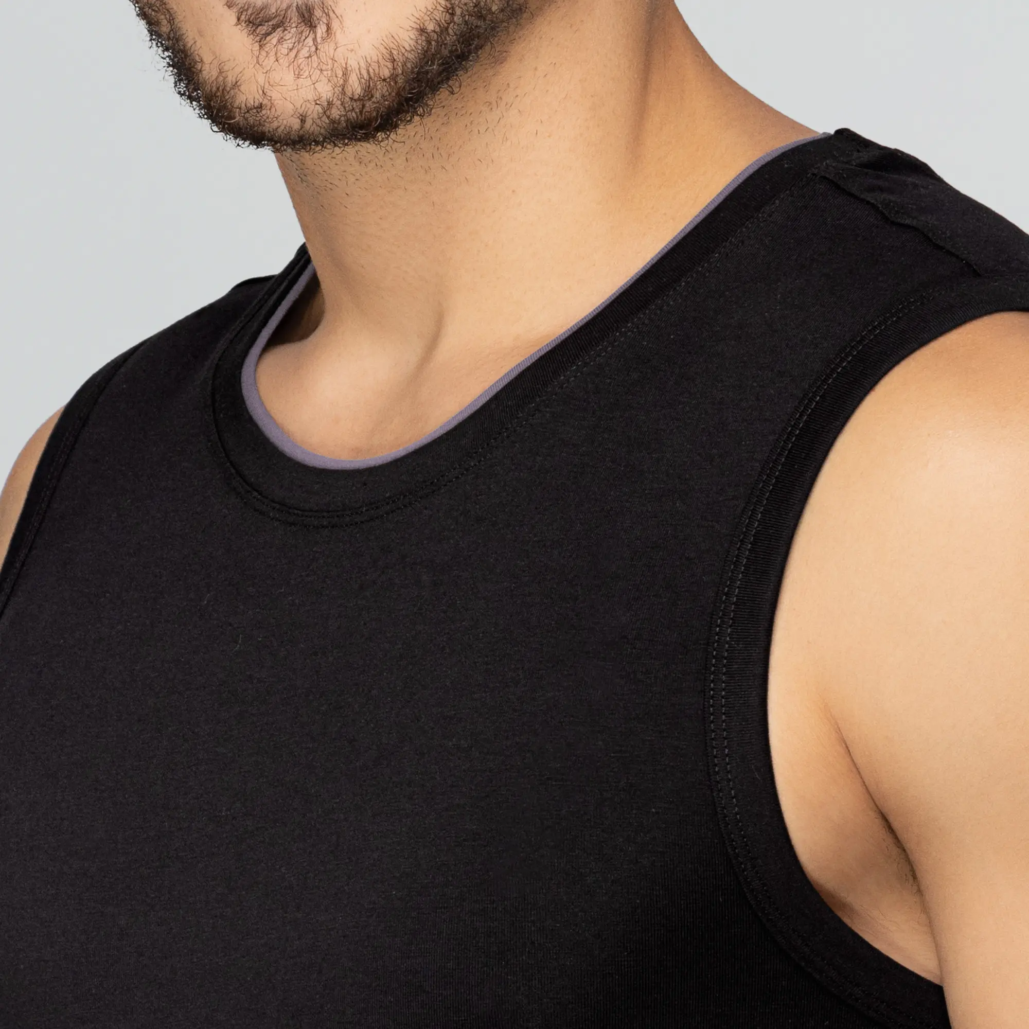 Activo Combed Cotton Gym Vest Black Knight - Image 6