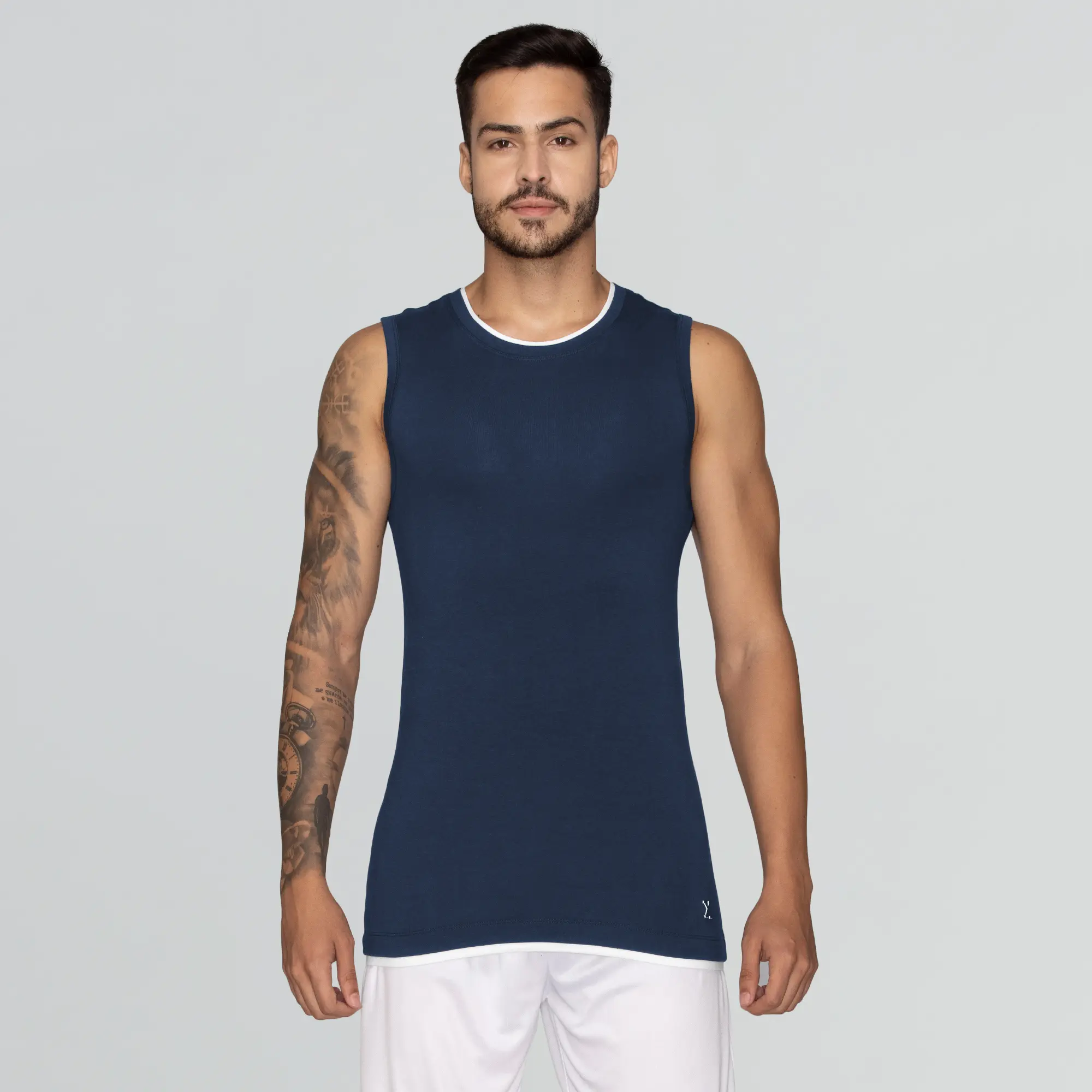 Activo Combed Cotton Gym Vest Estate Blue - Image 2