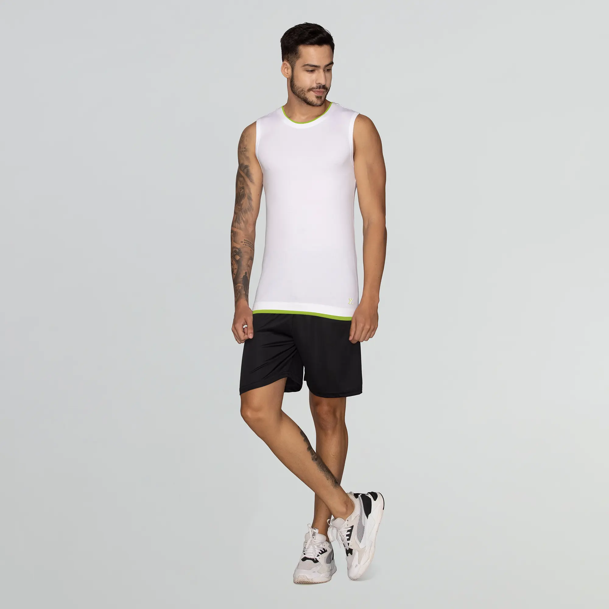 Activo Combed Cotton Gym Vest Polar White - Image 3