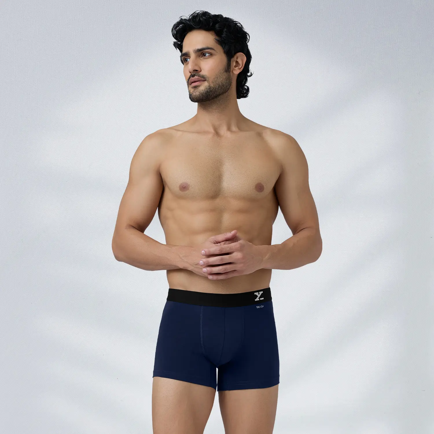 Aero Silver Cotton Trunks Midnight Blue - Image 5