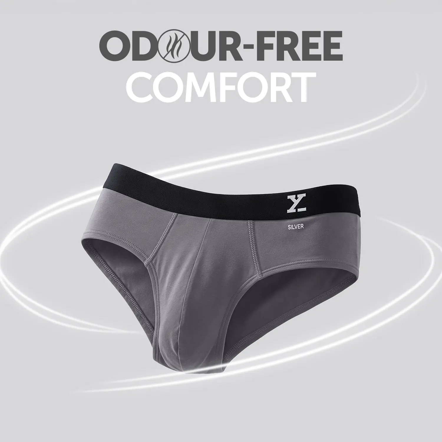 Aero Silver Cotton Briefs Ash Grey - Image 2