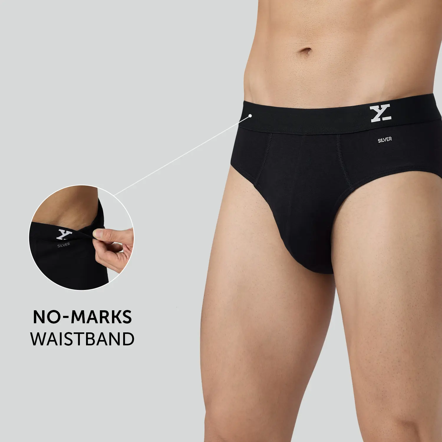 Aero Silver Cotton Briefs Black Knight - Image 4