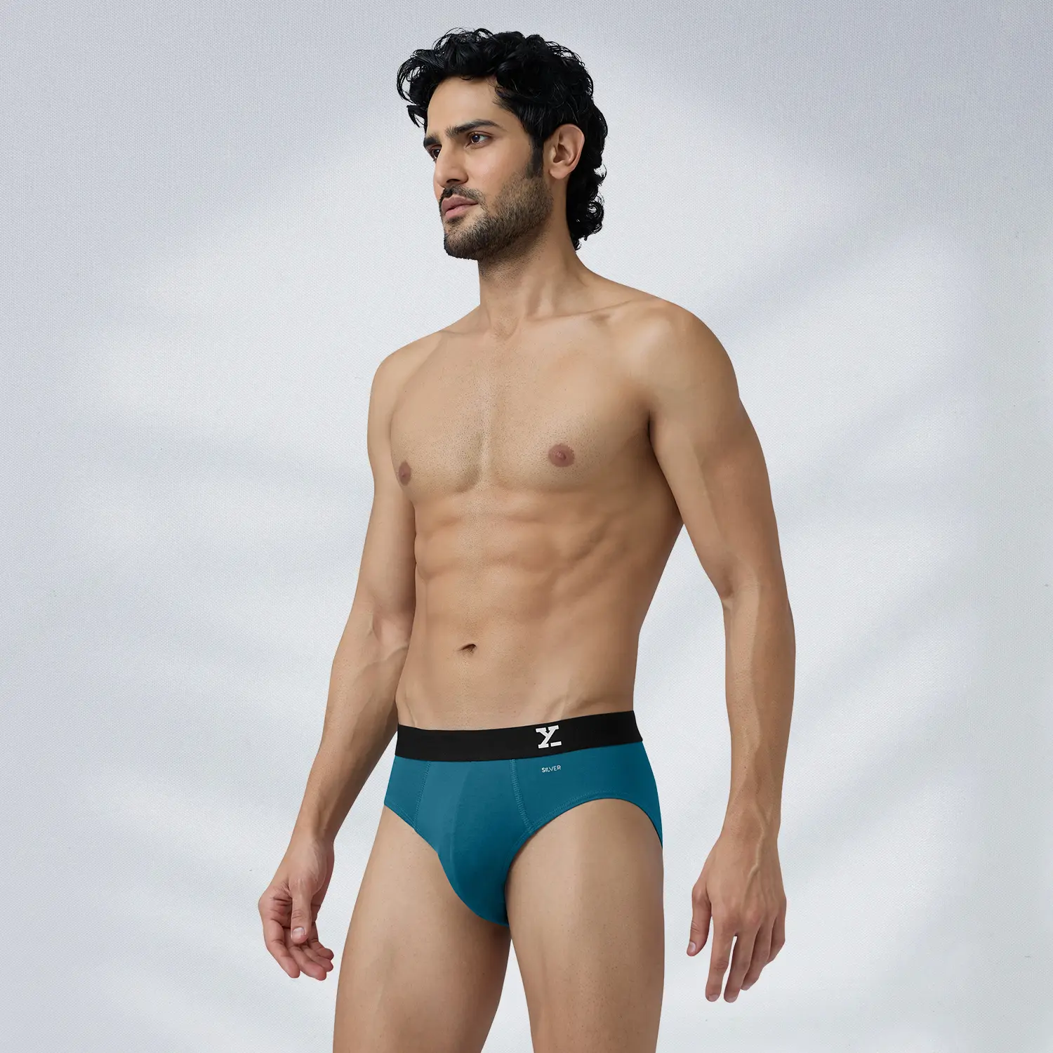 Aero Silver Cotton Briefs Green Emerald - Image 5