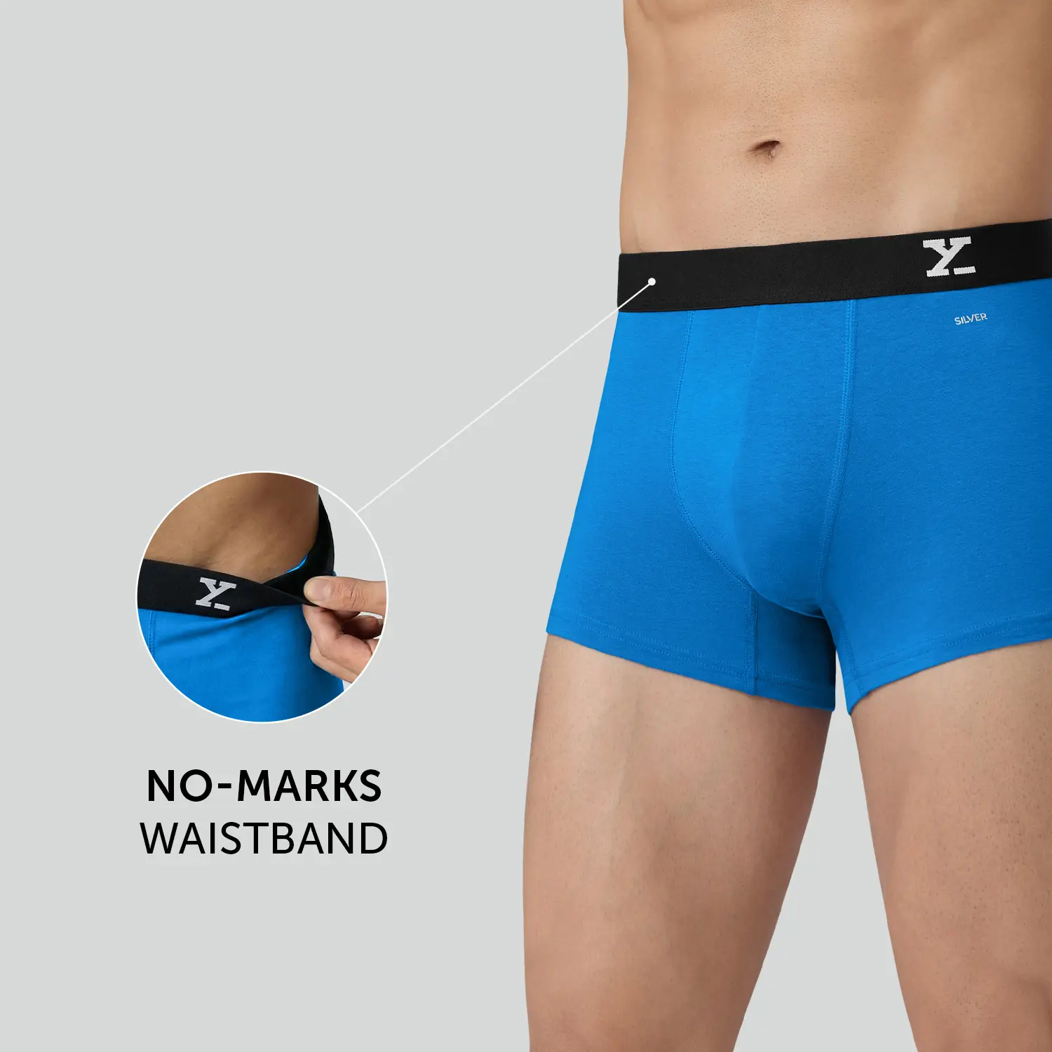 Aero Silver Cotton Trunks Pacific Blue - Image 4