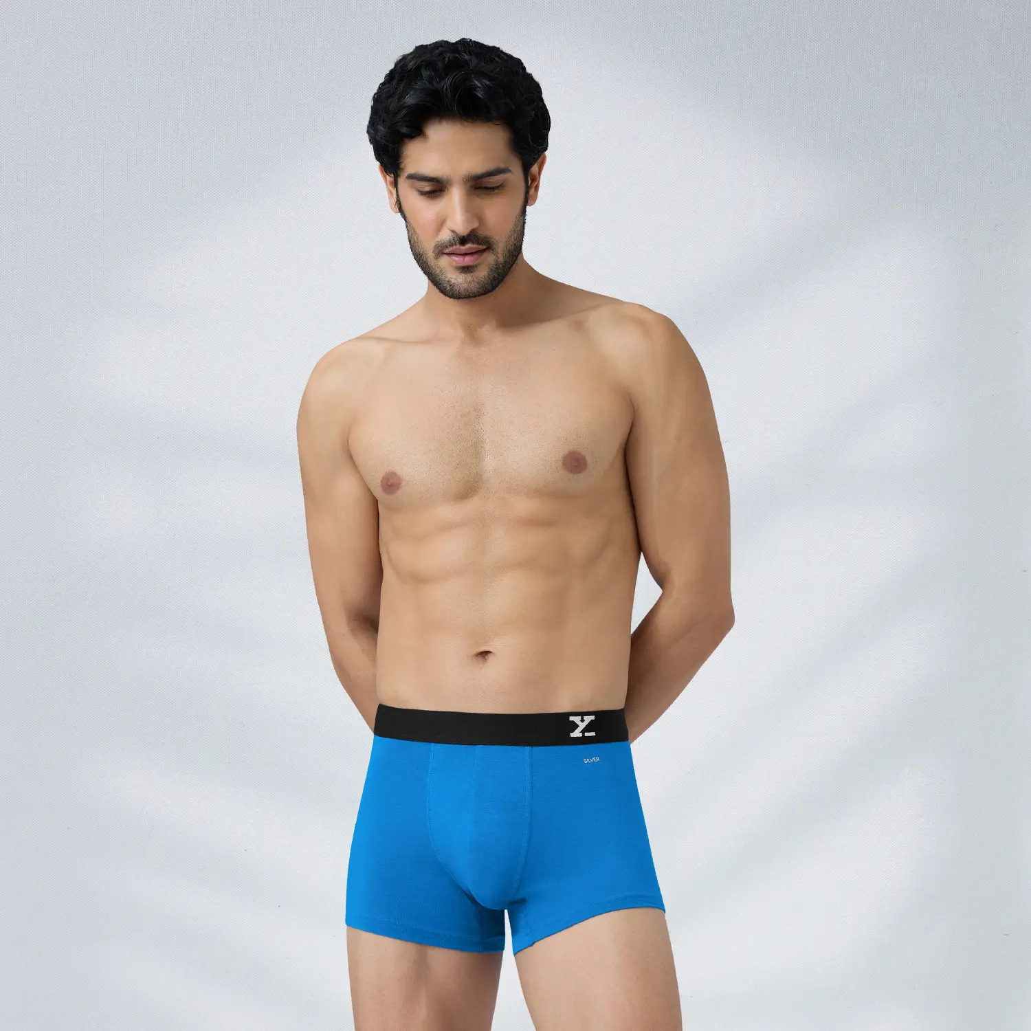 Aero Silver Cotton Trunks Pacific Blue - Image 5