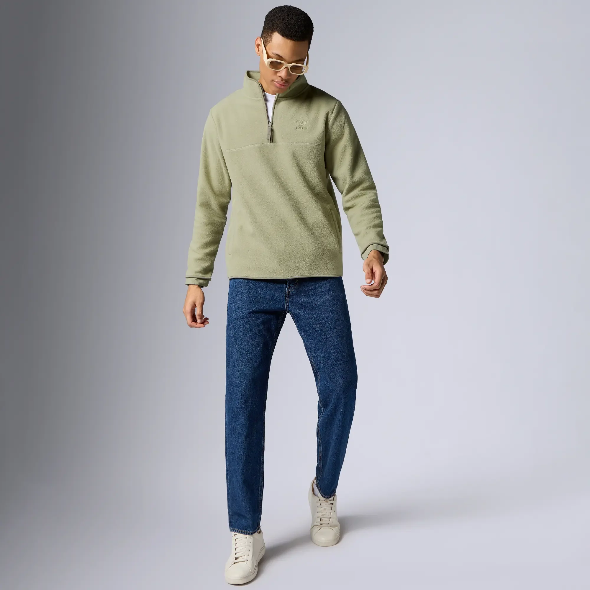 Mens Alterra Polar Fleece Jackets Cascade Grey - Image 4