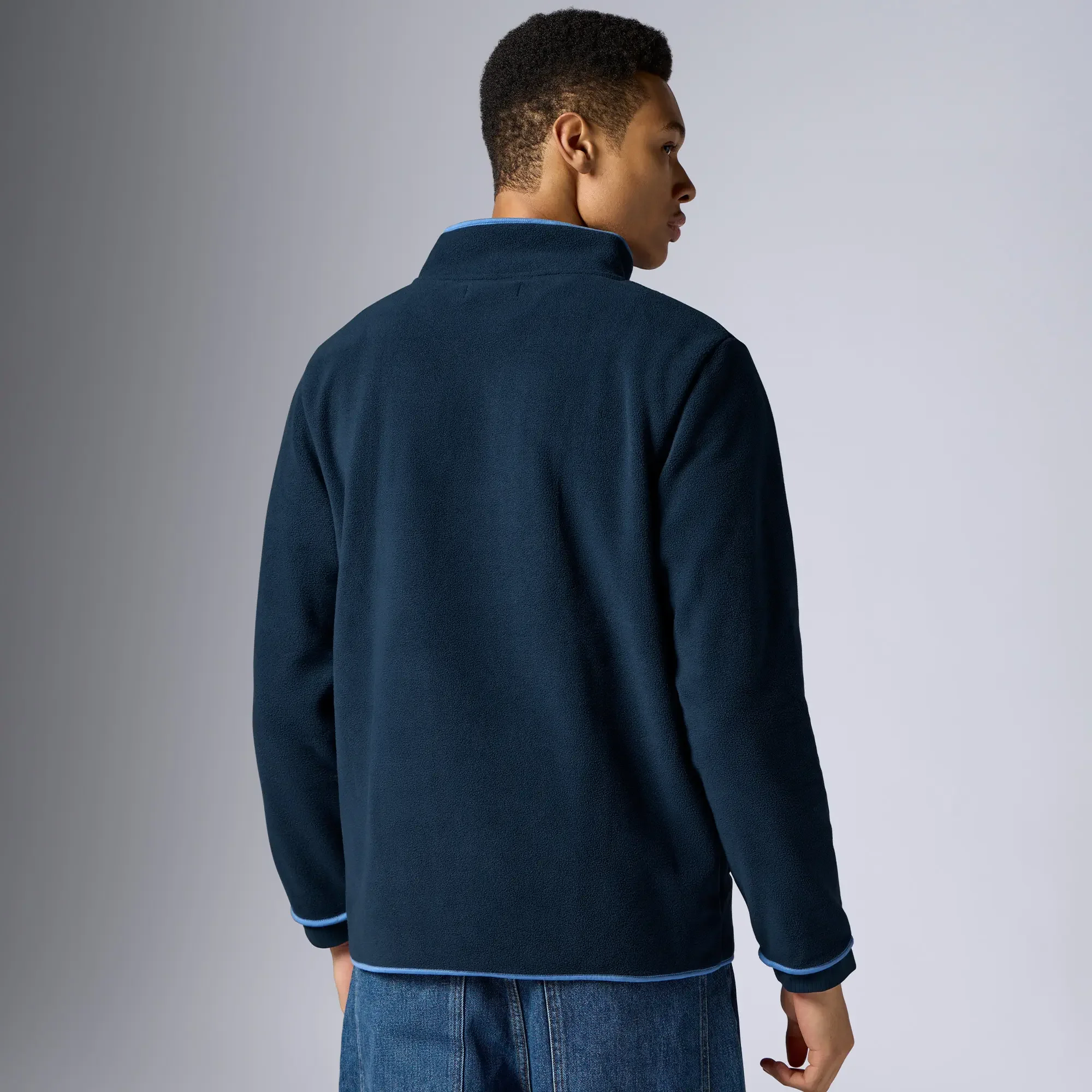 Mens Alterra Polar Fleece Jackets Midnight Blue - Image 5