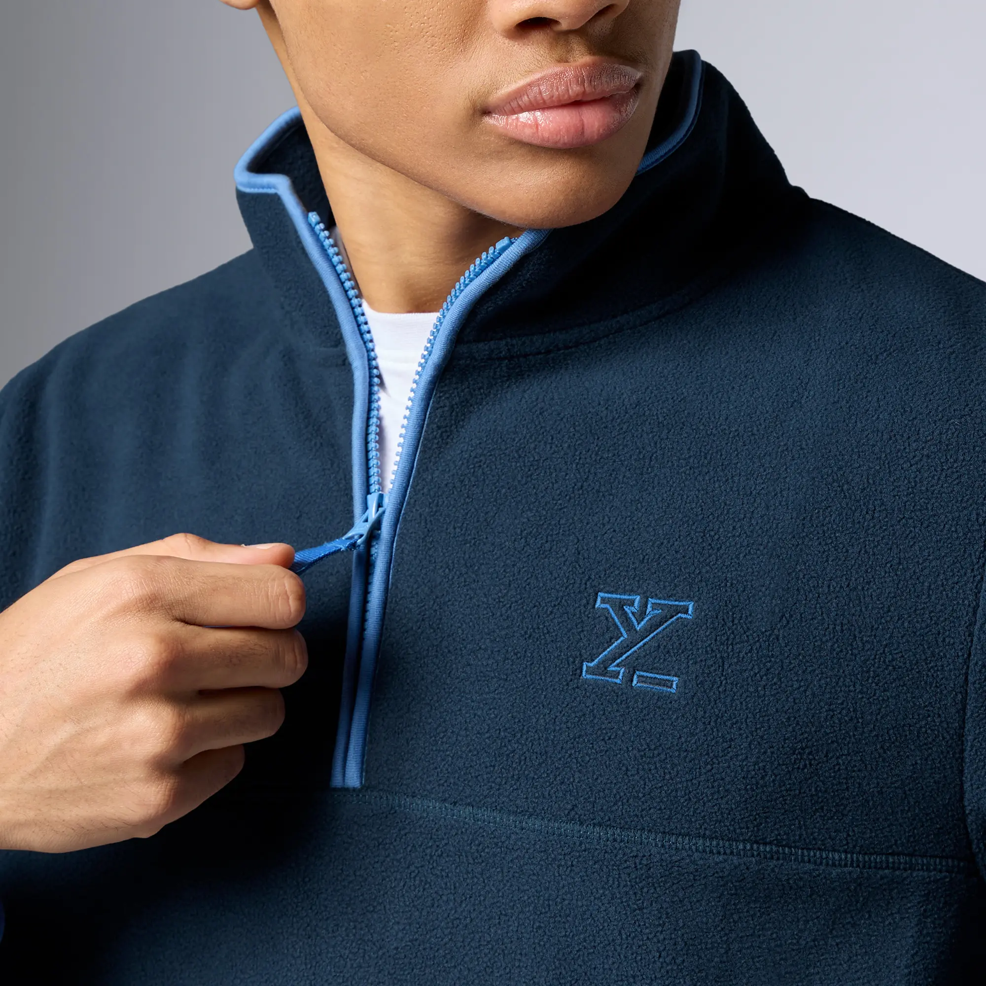 Mens Alterra Polar Fleece Jackets Midnight Blue - Image 6