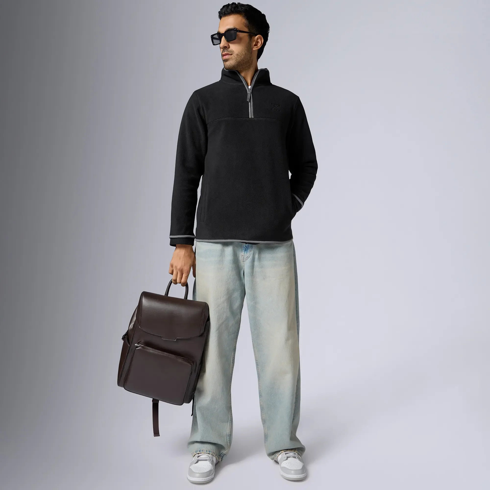 Mens Alterra Polar Fleece Jackets Pitch Black - Image 4