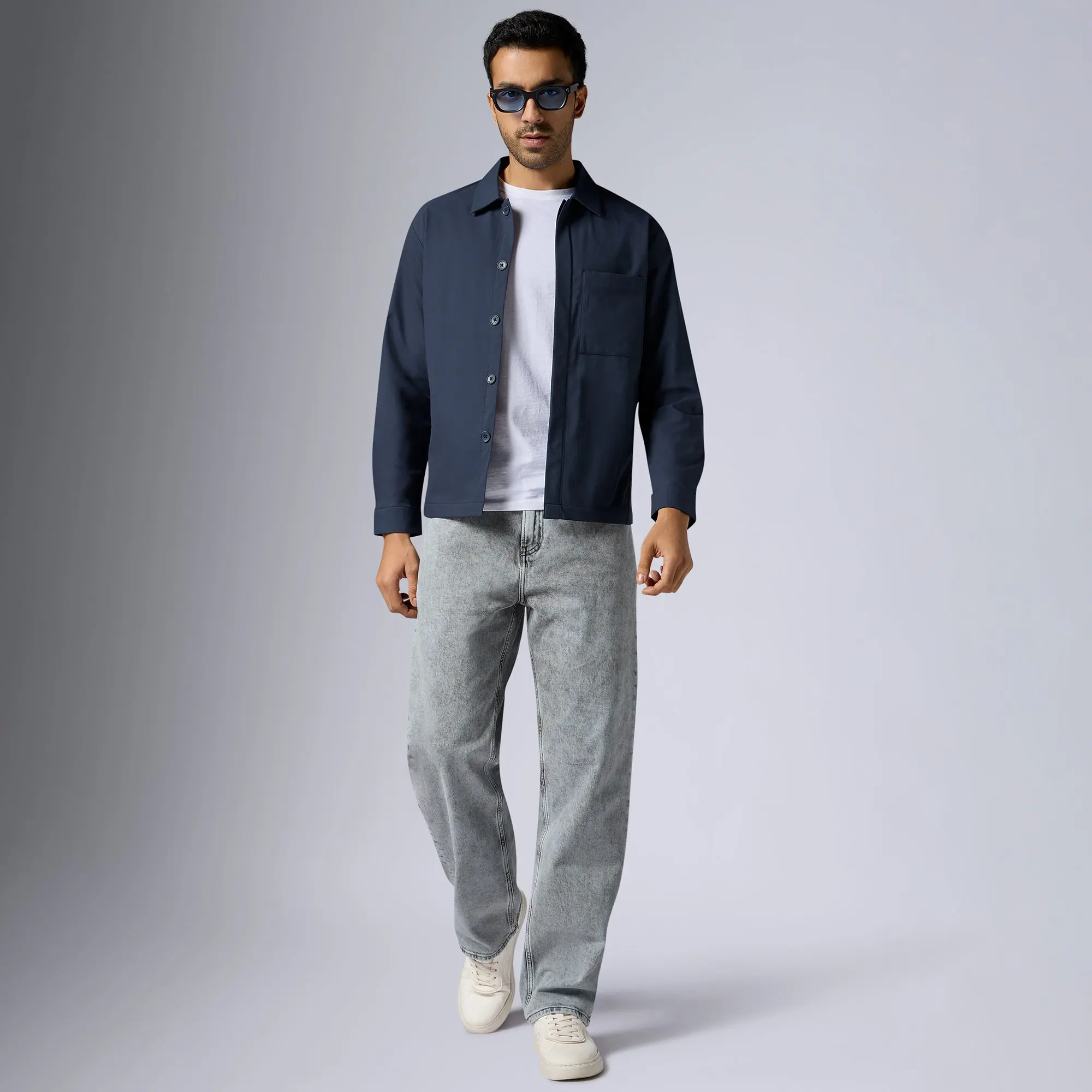 Amp Polyester Shacket Midnight Blue - Image 3