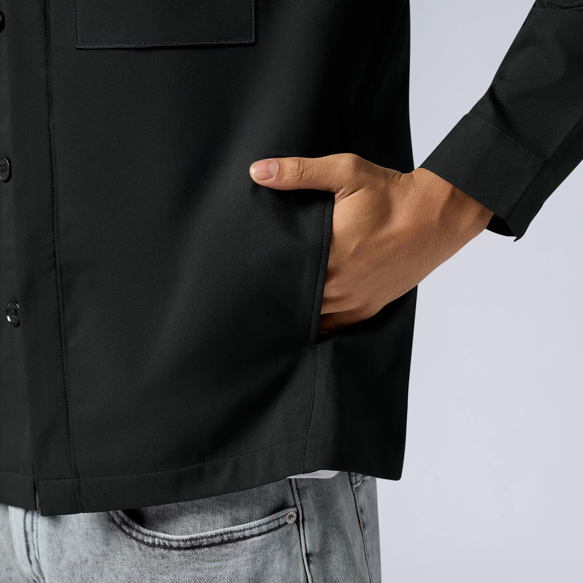 Amp Polyester Shacket Pitch Black - Image 6