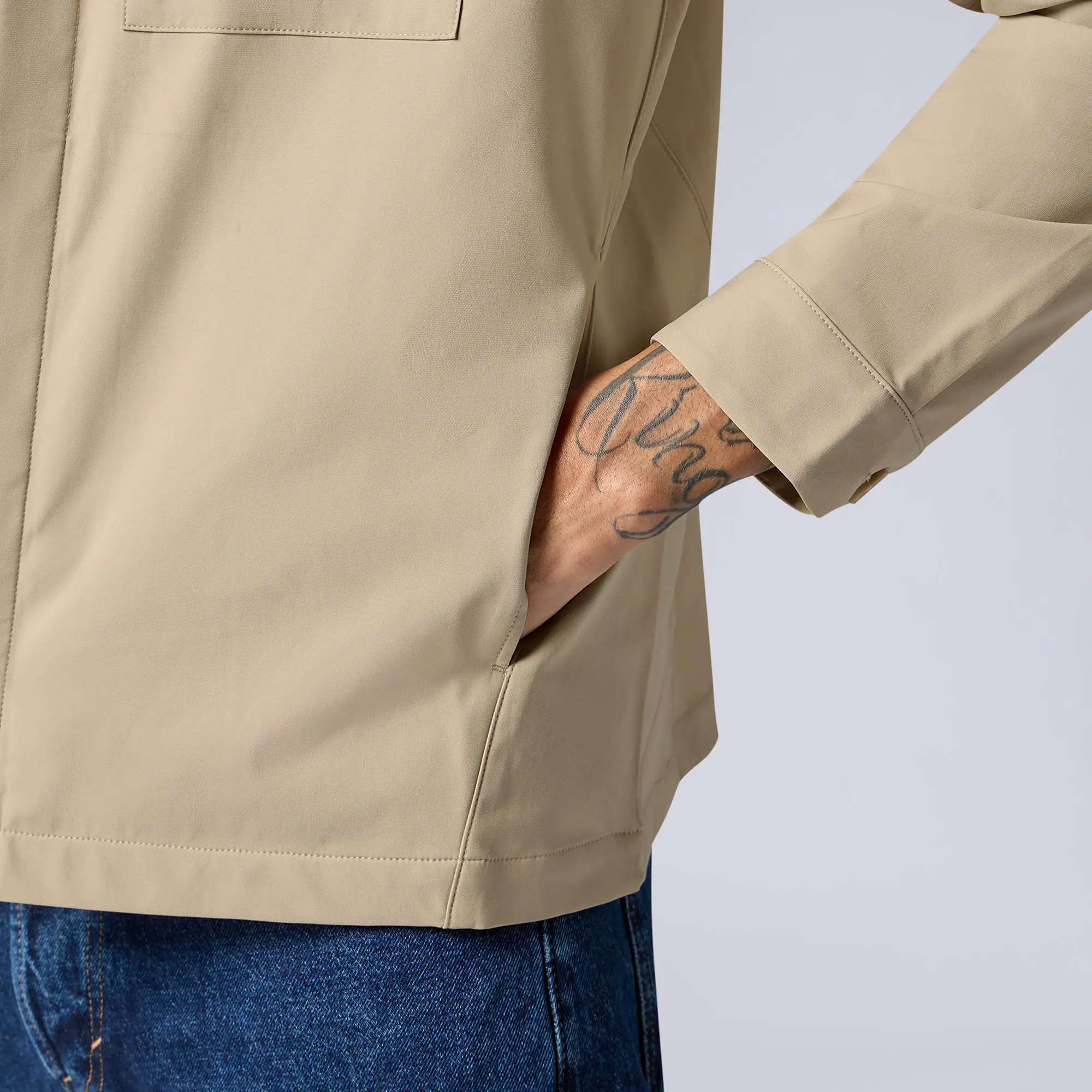 Amp Polyester Shacket Tan Brown - Image 6