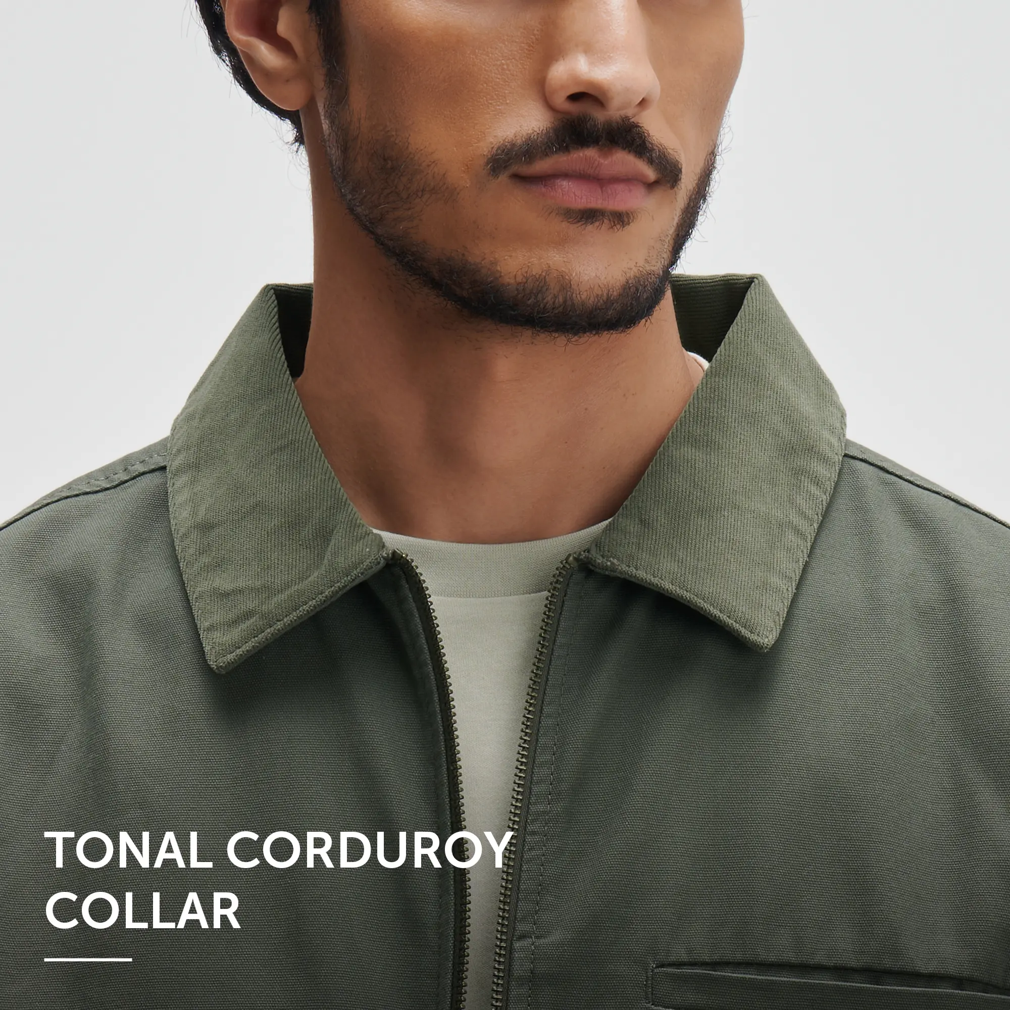 Cotton Canvas Jacket - Dusty Olive - Image 3