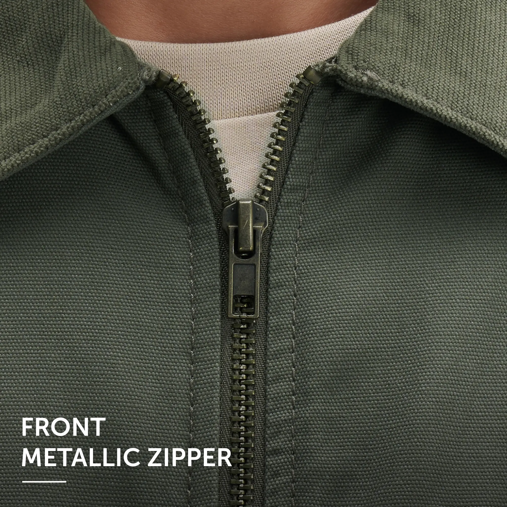 Cotton Canvas Jacket - Dusty Olive - Image 4