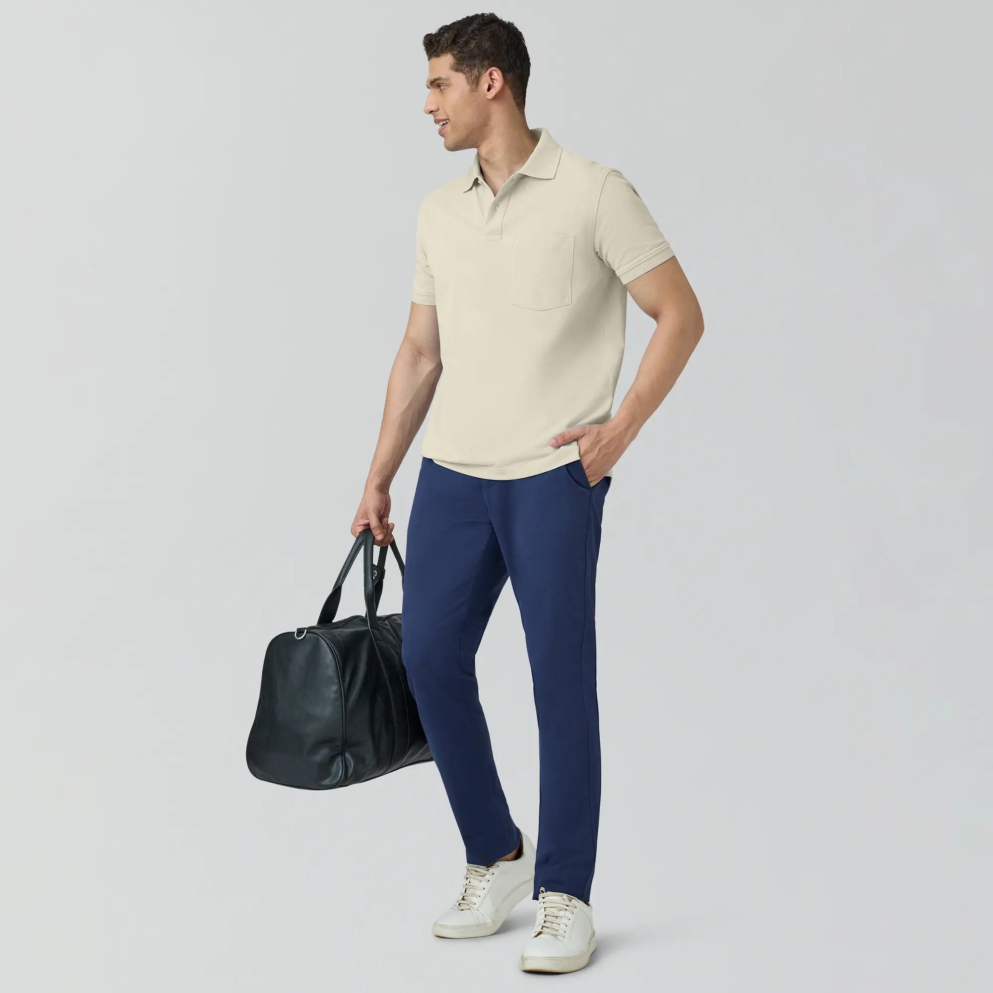 Code Polo T-shirts Almond White - Image 2