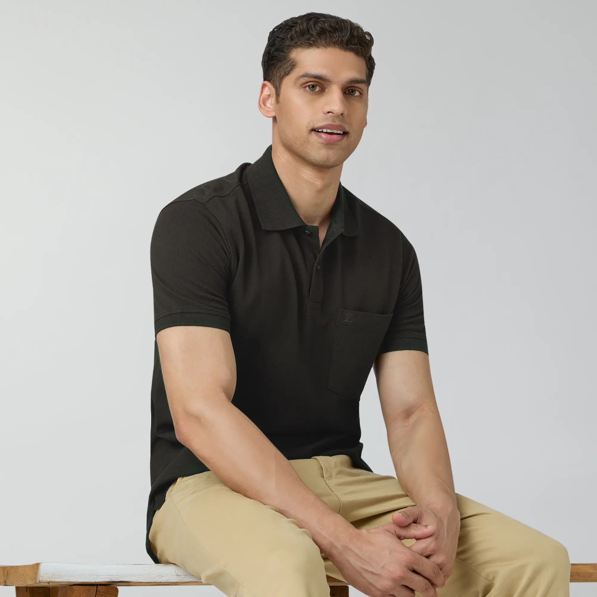 Code Polo T-shirts Mocha Brown - Image 4