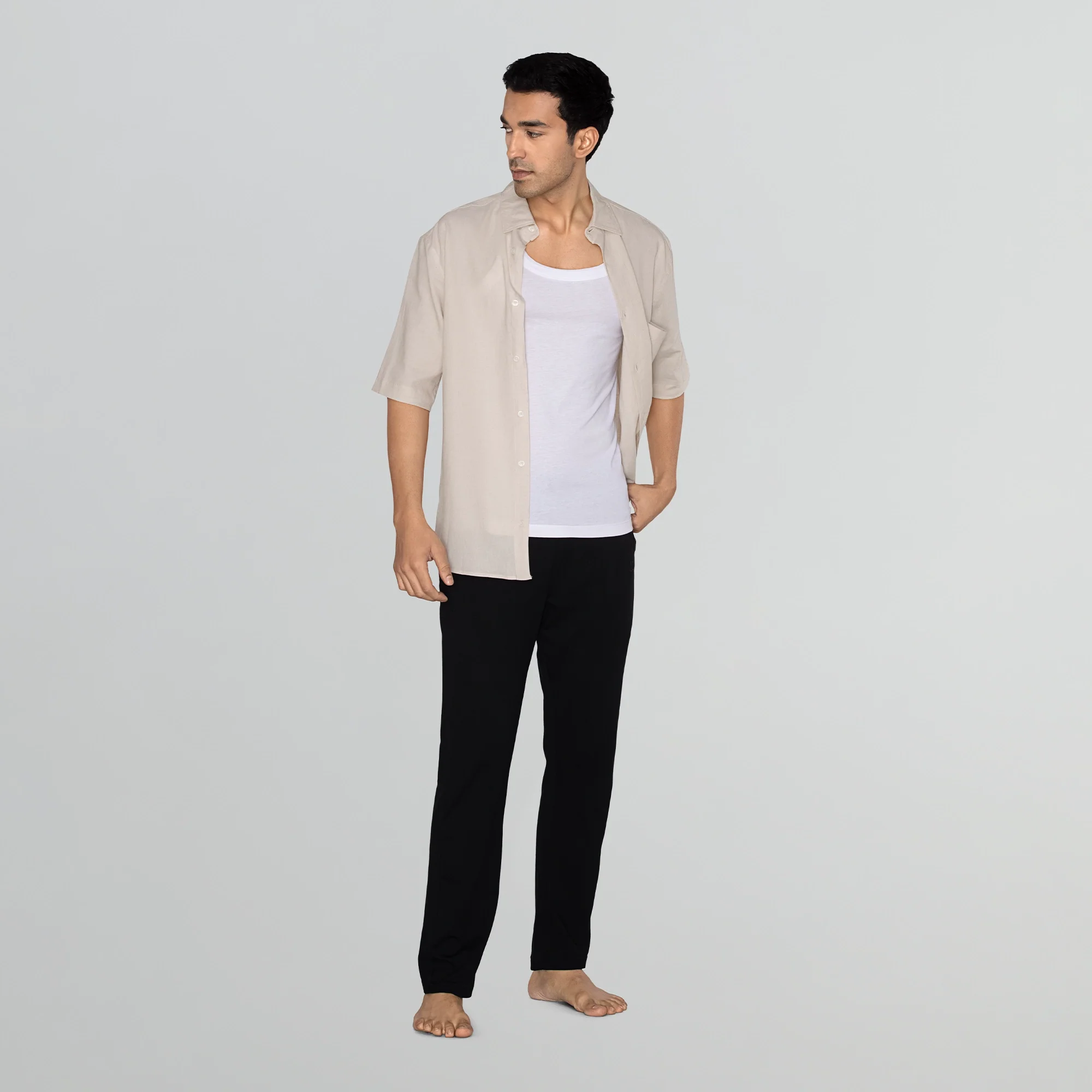 Ace Modal-Cotton Square Neck Vests Polar White Gym Fit - Image 2