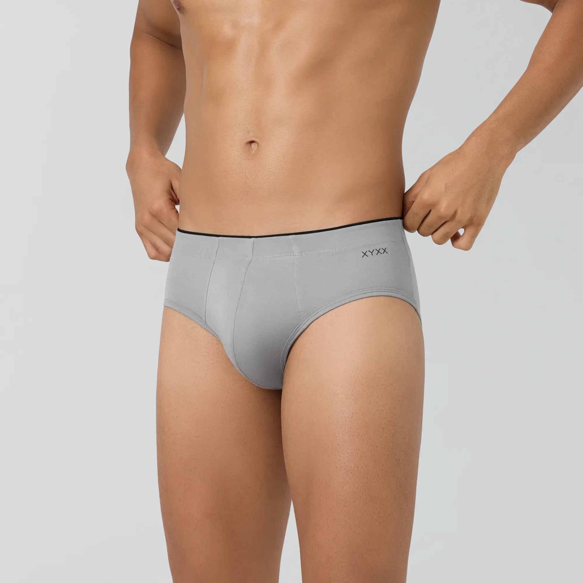 Super Combed Cotton-Modal Briefs - Ash Grey - Image 5