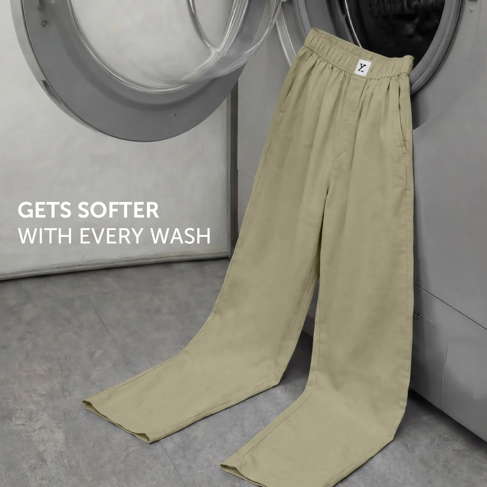 Ultra-Breathable Cotton Chambray Pyjamas - Dusty Olive - Image 5