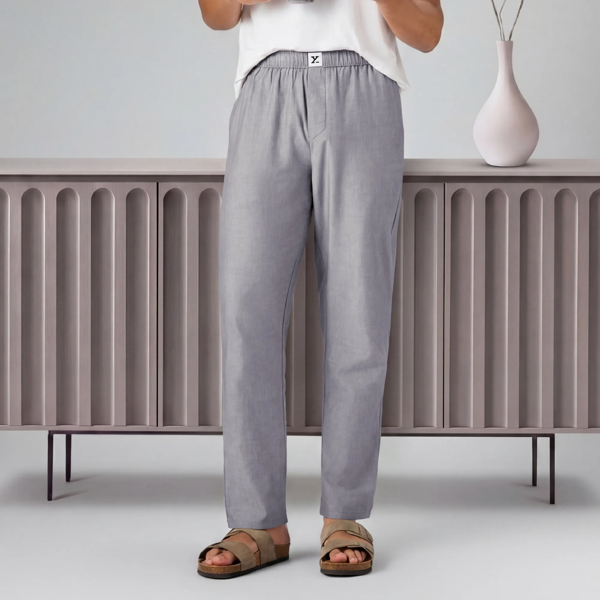Ultra-Breathable Cotton Chambray Pyjamas - Faded Black